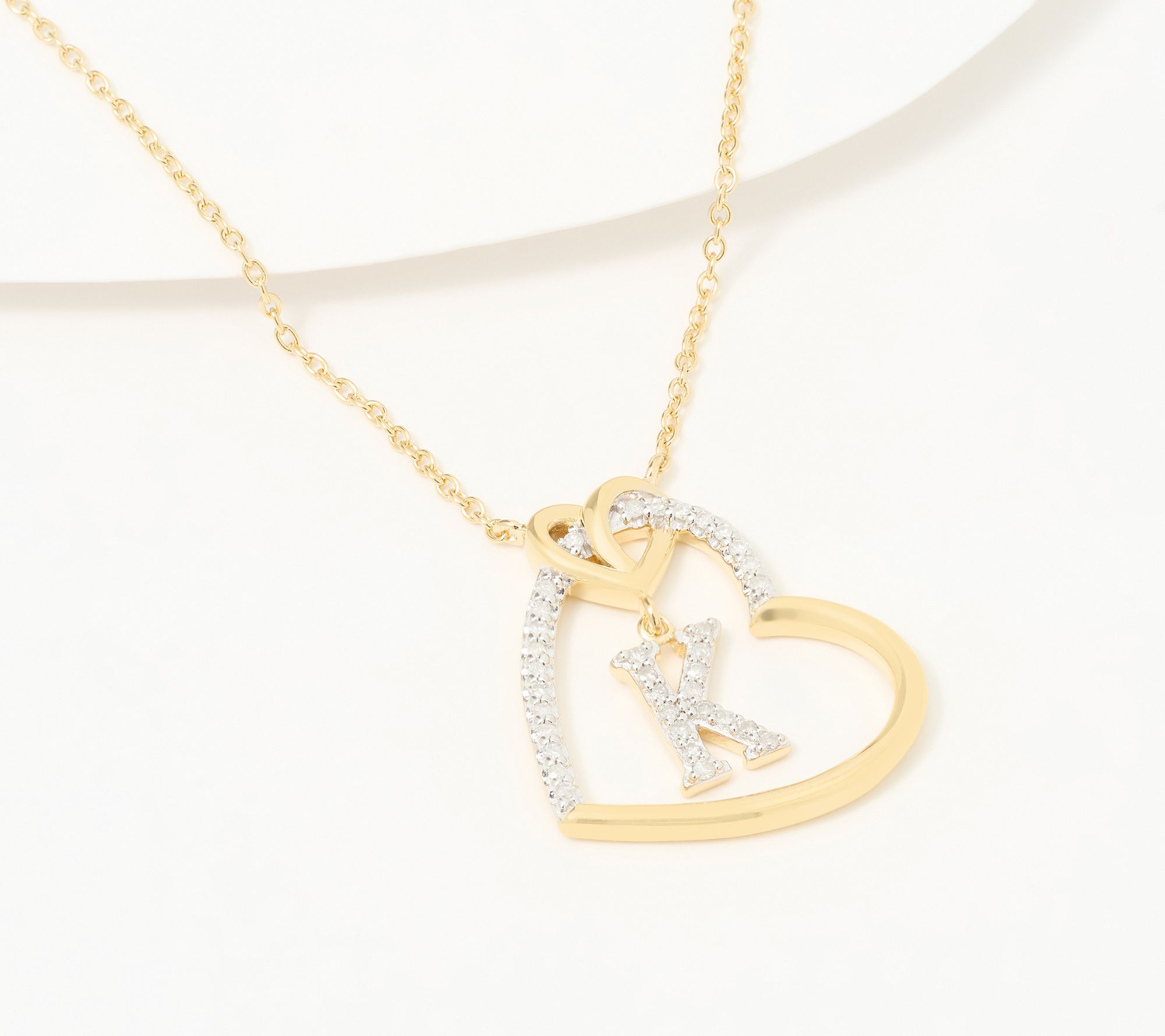 Accents by Affinity Diamonds Initial Pave Necklace, Sterl