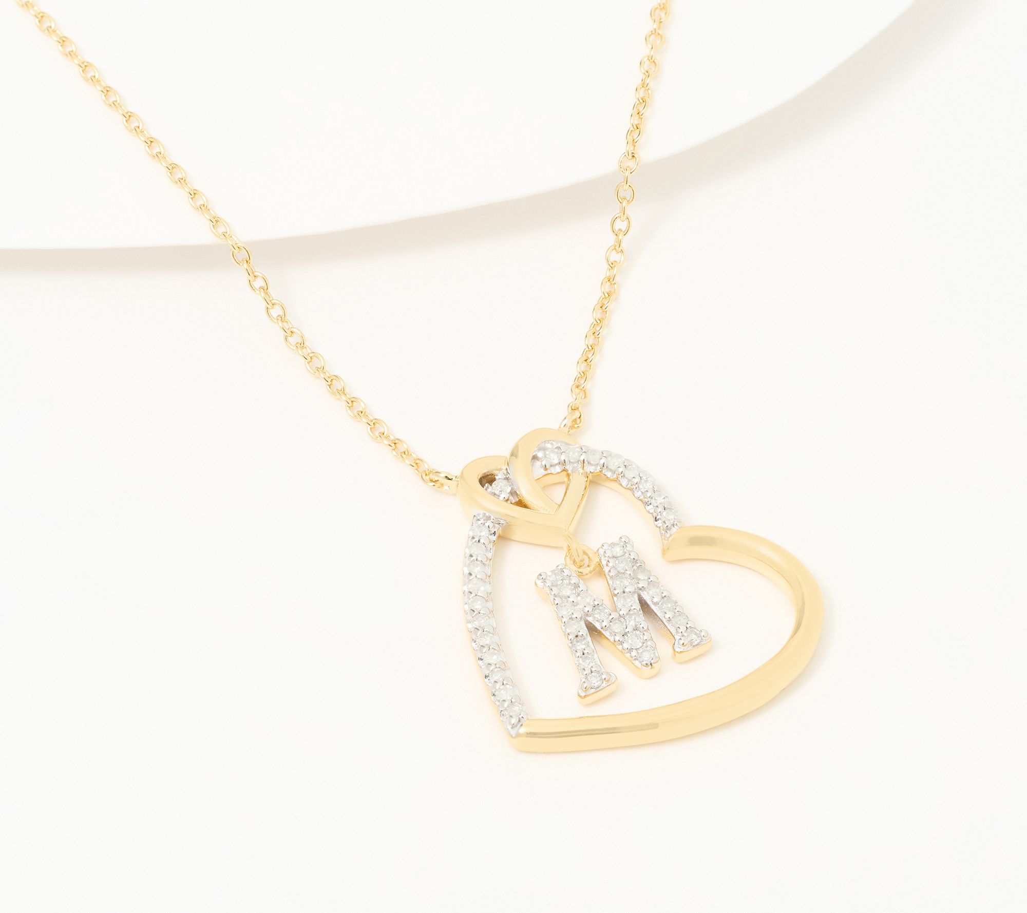 Accents by Affinity Diamonds Initial Pave Necklace, Sterl
