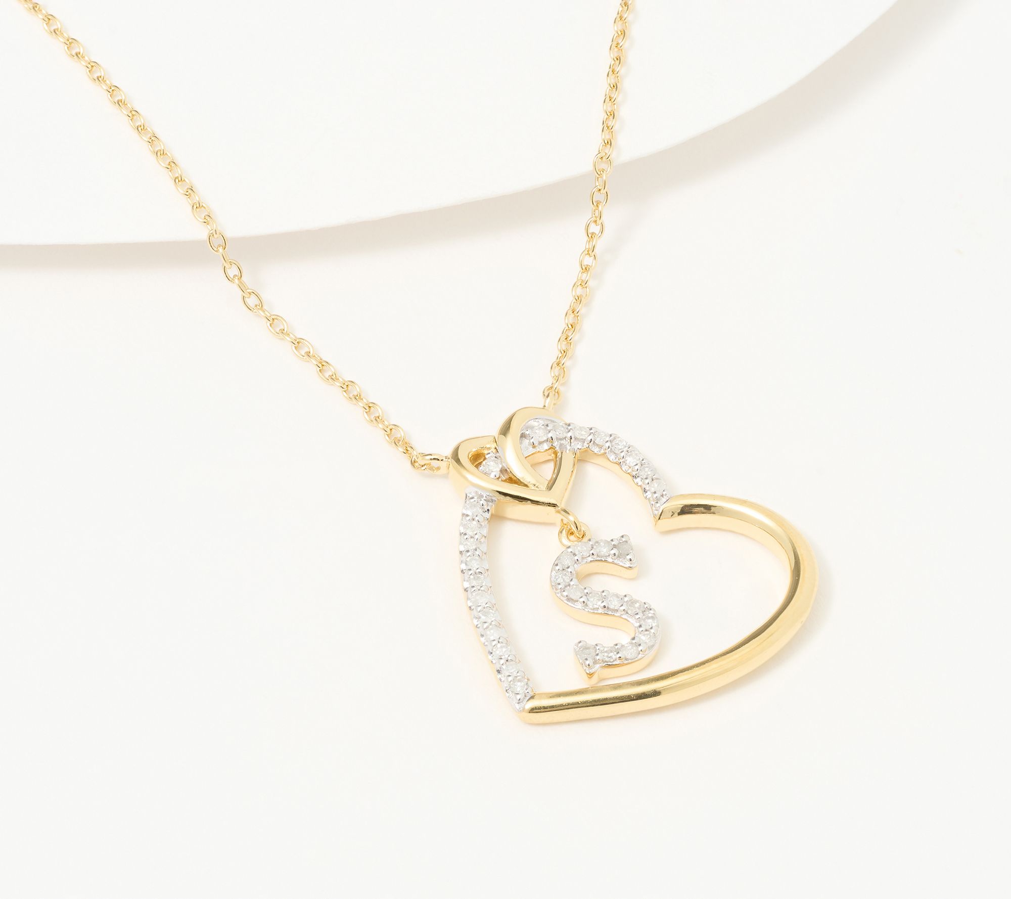 Accents by Affinity Diamonds Initial Pave Necklace, Sterl