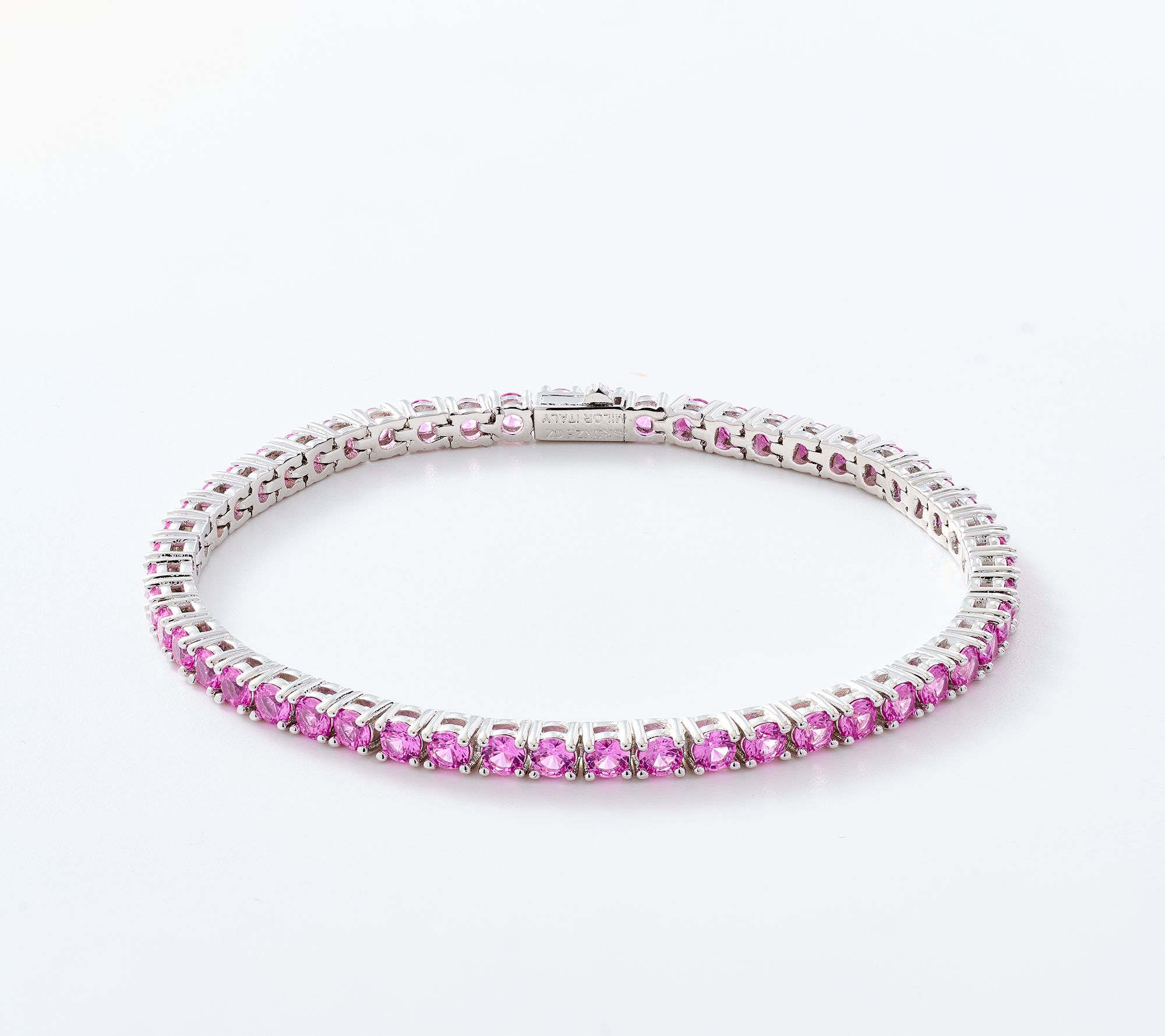 Diamonique Italia Pink Tennis Bracelet Bronze