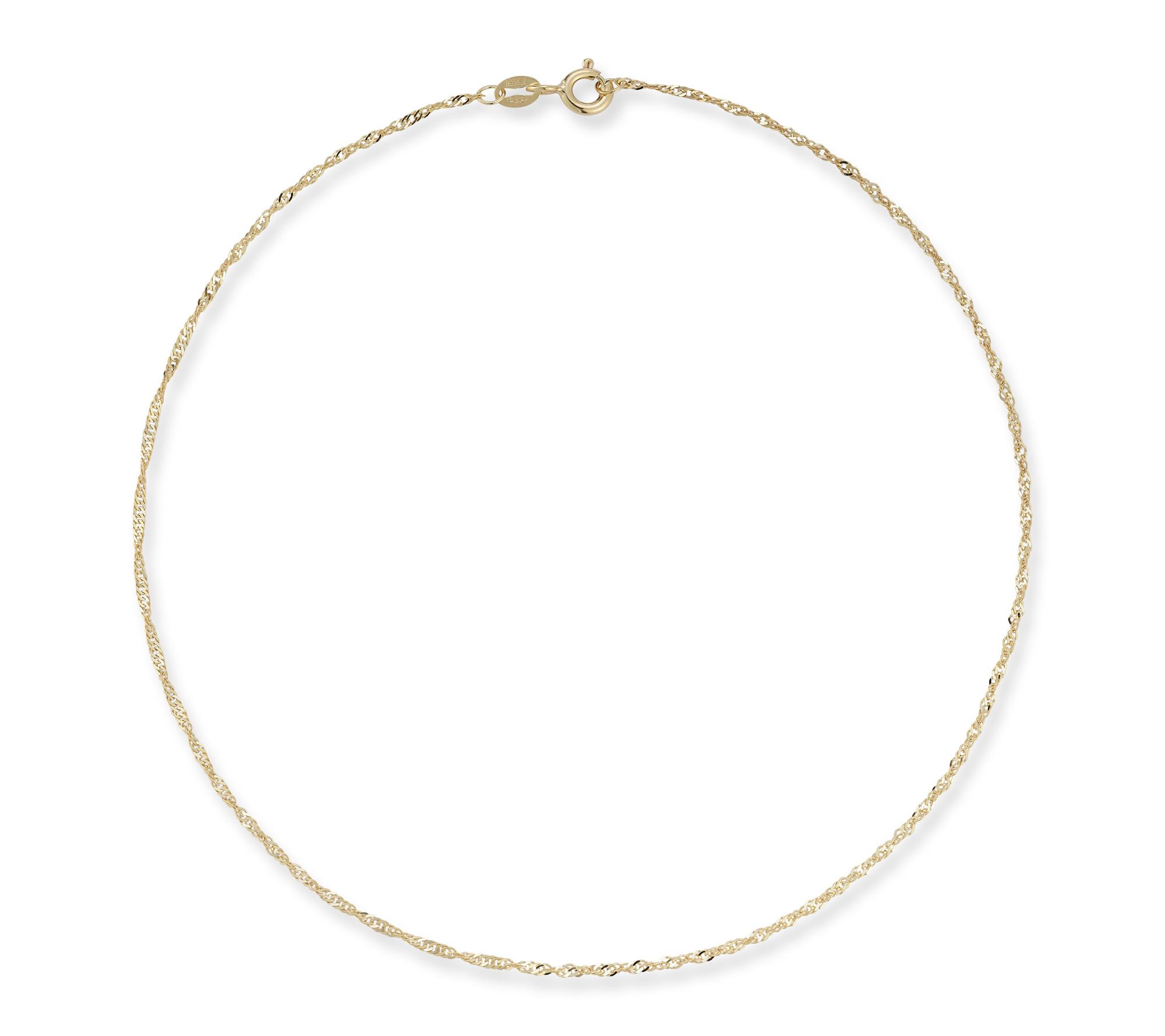 Italian Gold Dainty Singapore Chain Bracelet, 14K