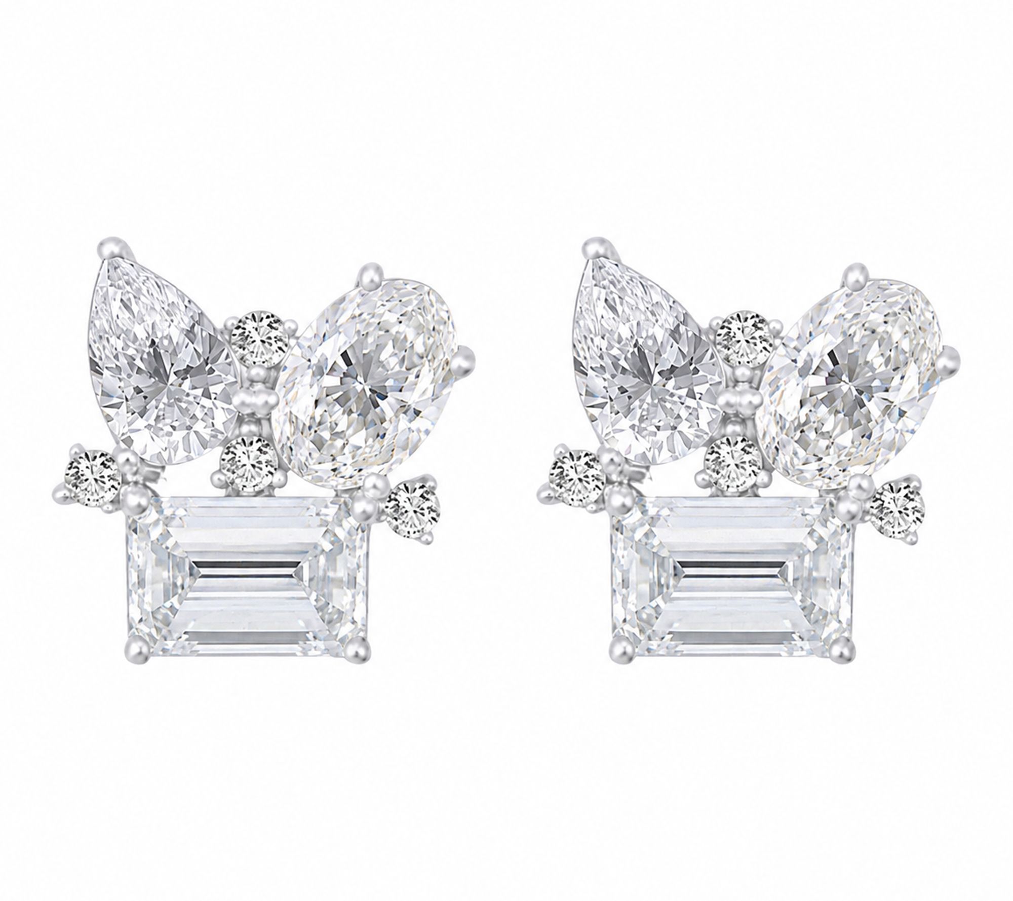 Fire Light 14K White Gold 3.25 cttw Fancy Diamond Earrings