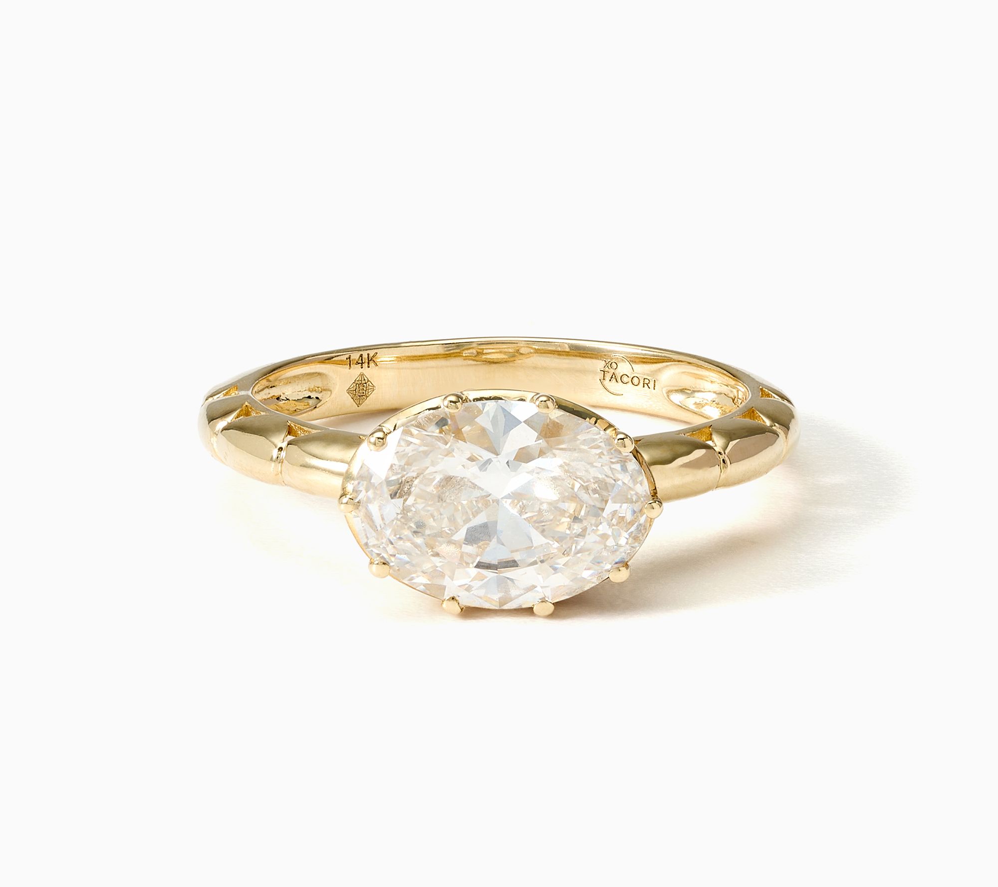 XO Tacori Lab Grown Diamond 2.00 ctw Oval Solitaire Ring, 14k Gold