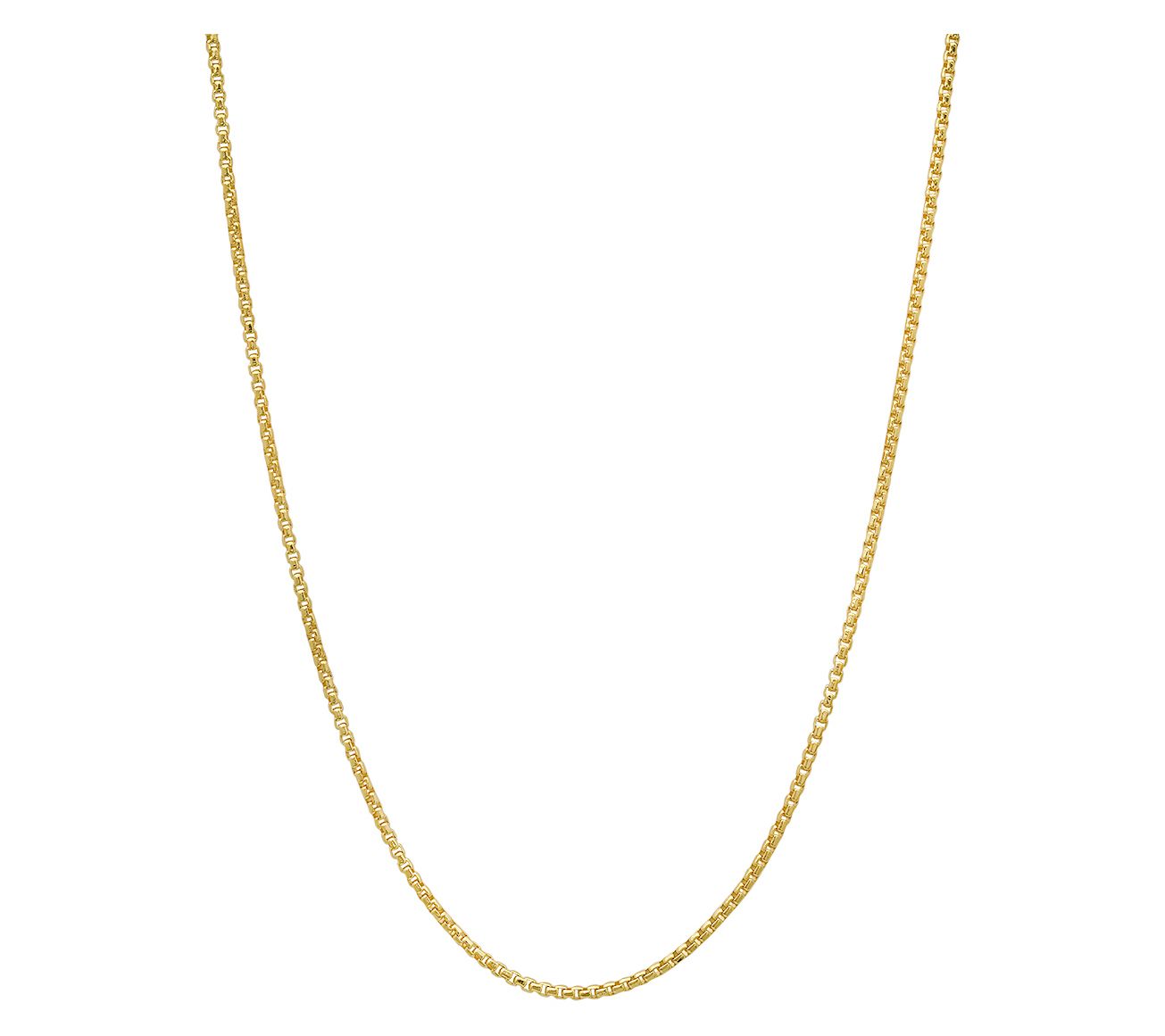 Silver Style Box Chain Necklace, Sterling Silver