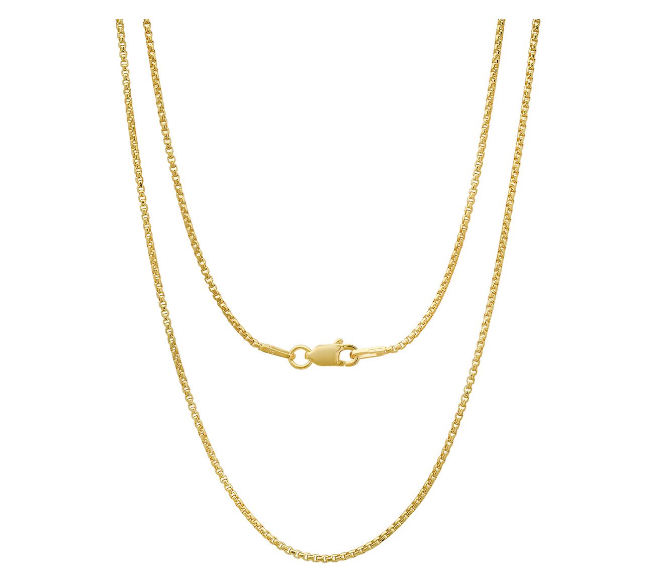 Silver Style Box Chain Necklace, Sterling Silver