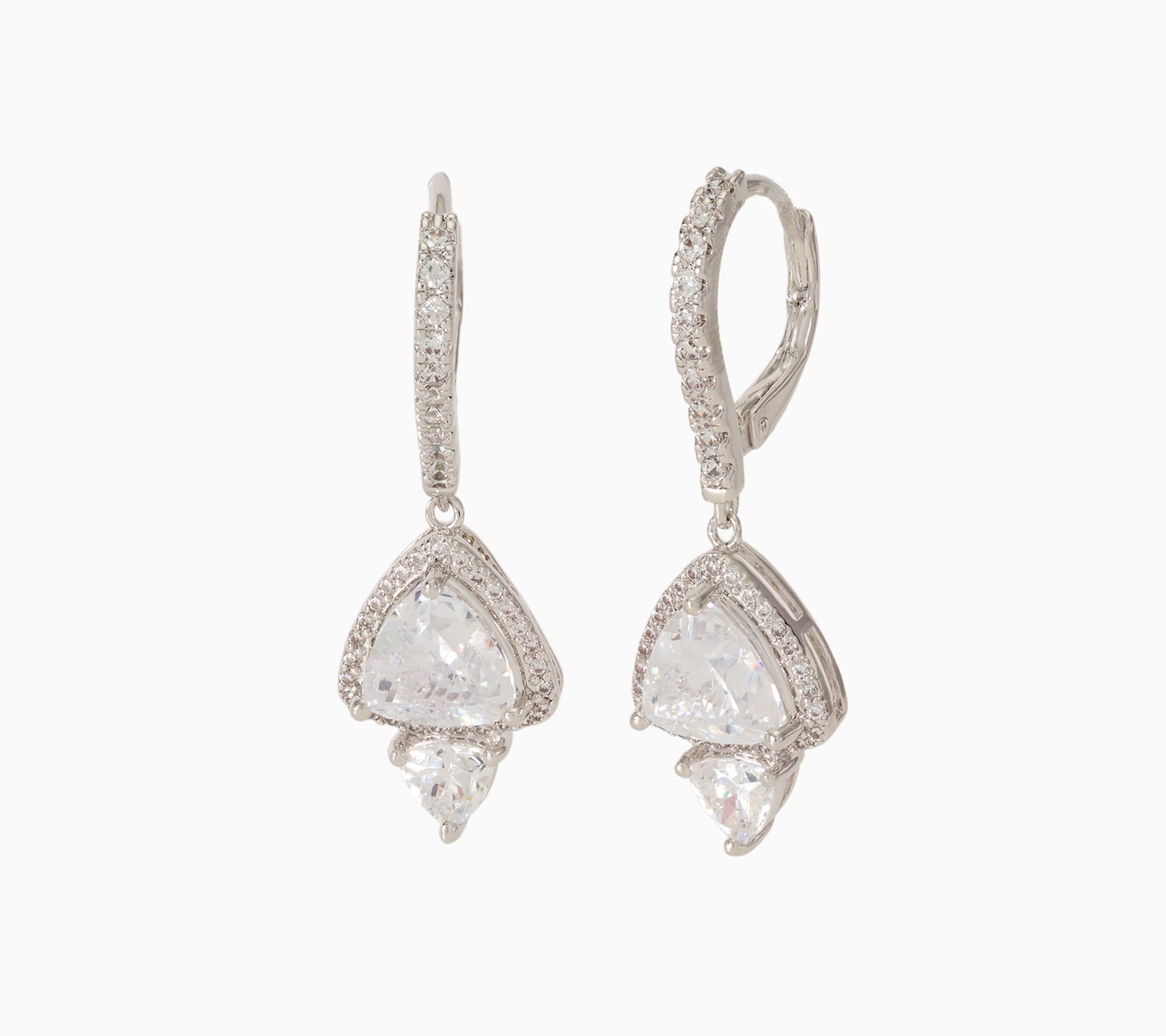Diamonique x Kathy Levine Trillion Thrill Earrings, Bronze