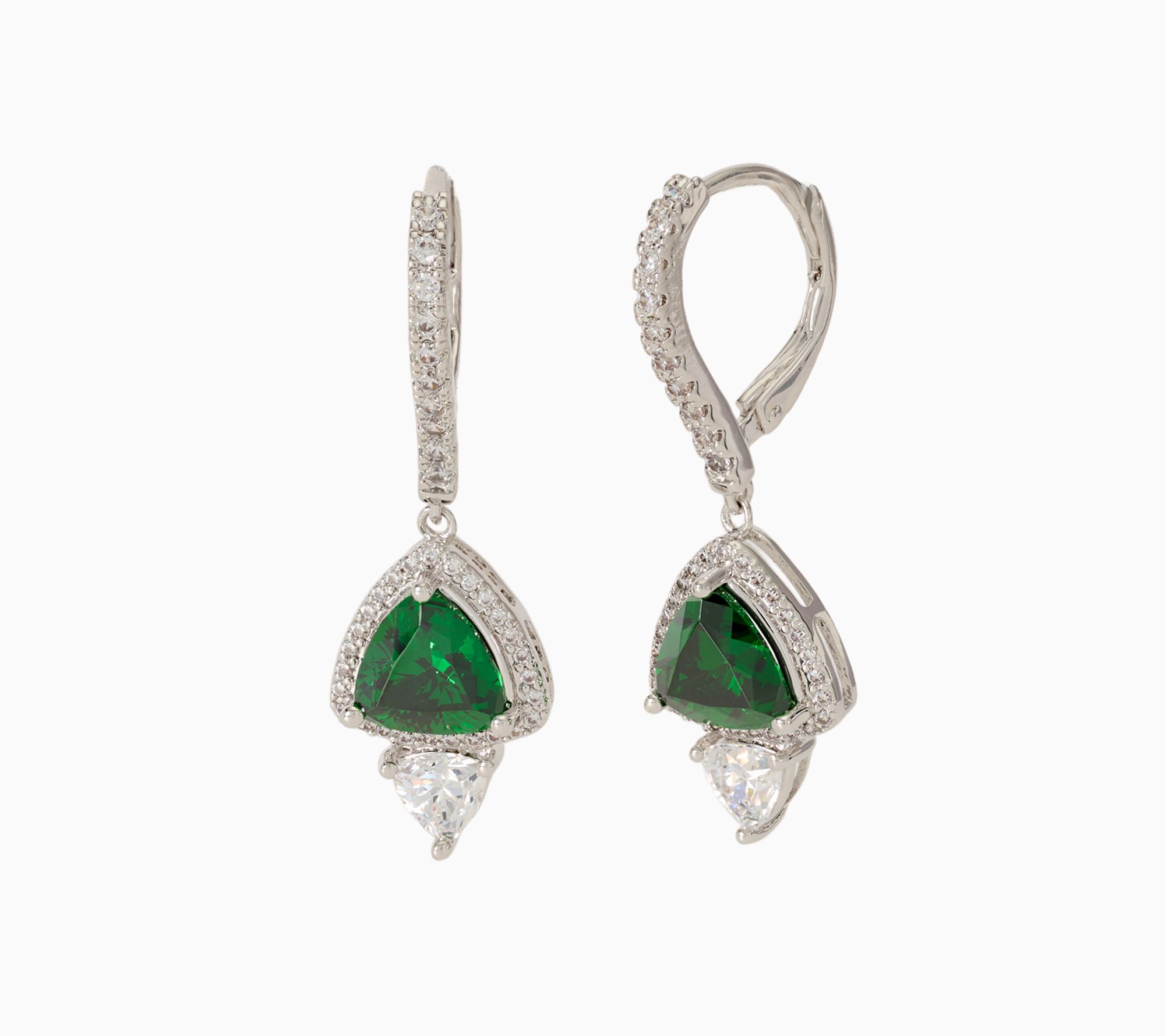 Diamonique x Kathy Levine Trillion Thrill Earrings, Bronze