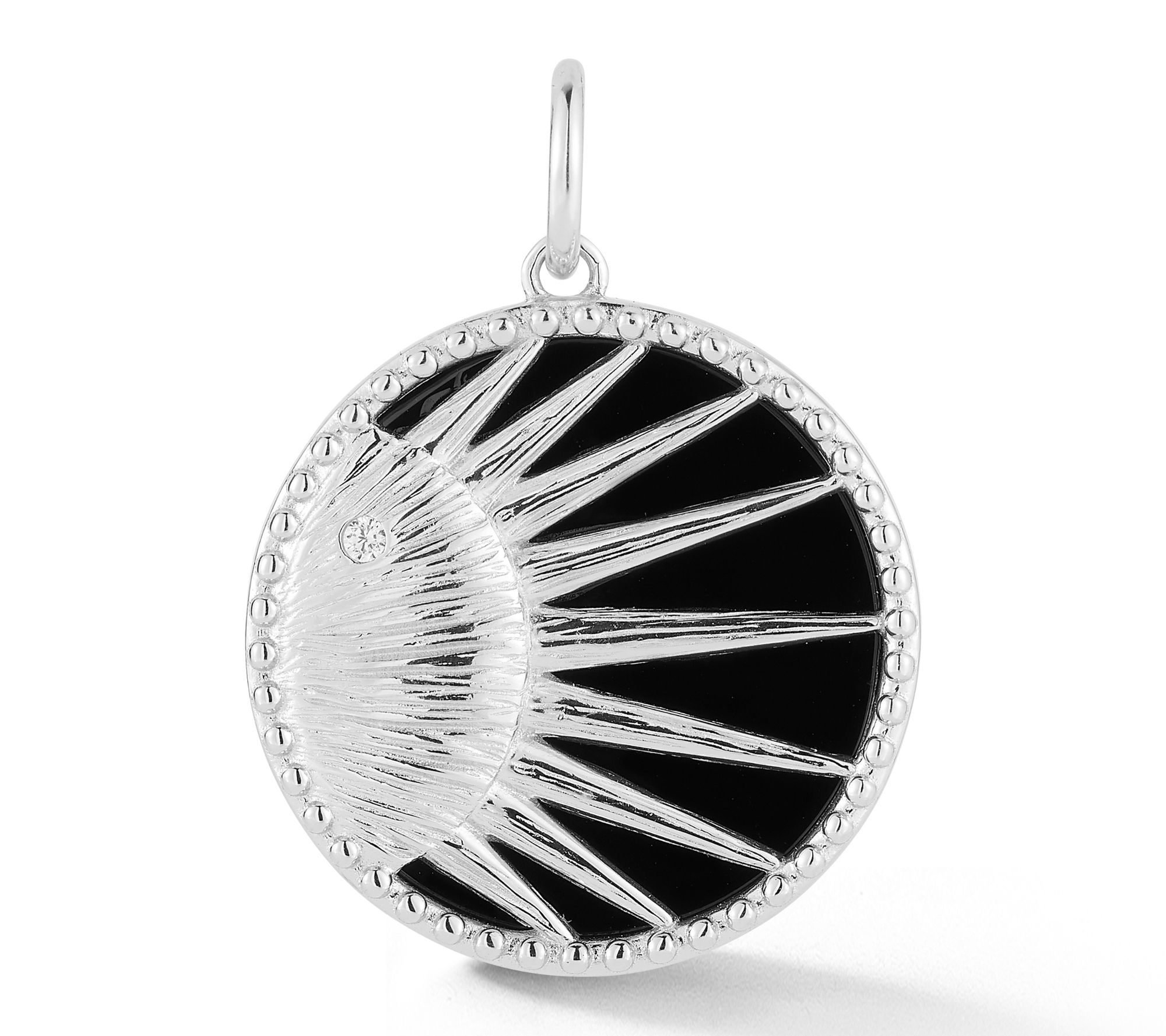 Sterlina Silver Sun Medallion Round Pendant, Sterling