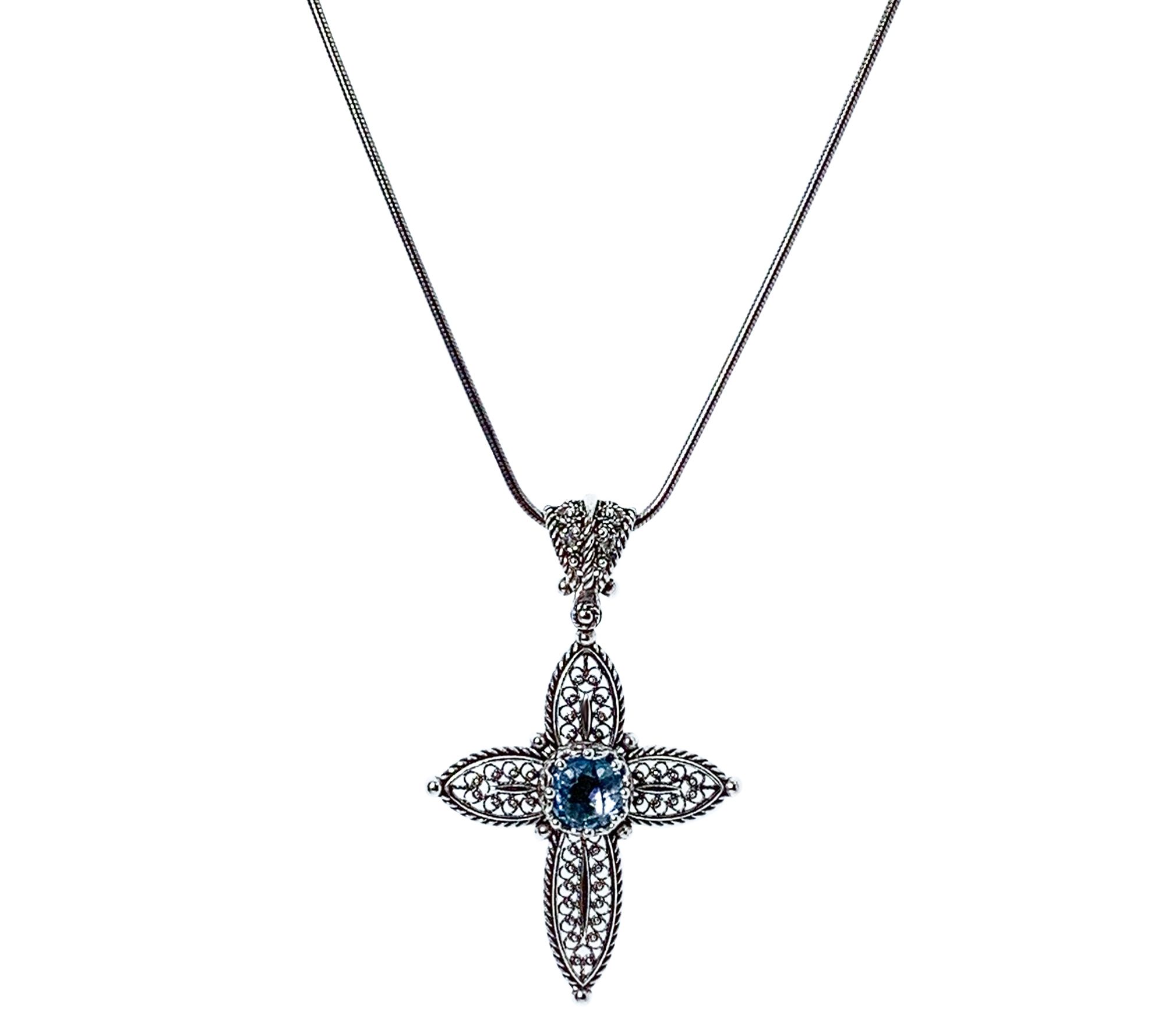 Artisan Crafted Sterling Cross Pendant w/ Chain