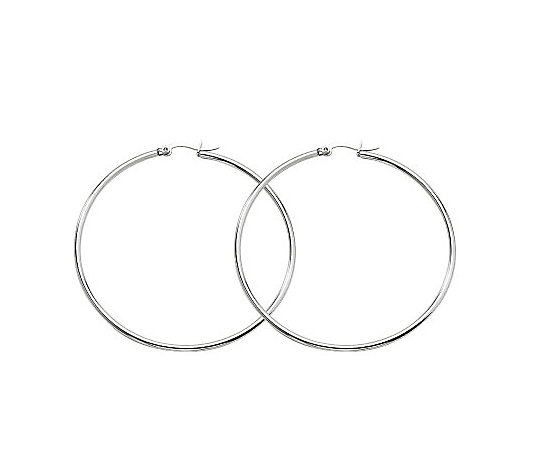 Steel by Design Polished 2-3/8" Hoop Earrings