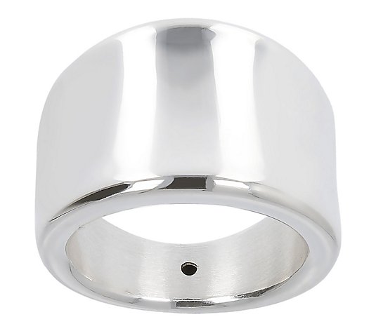 UltraFine Silver Highly Polished Graduated Saddle Ring