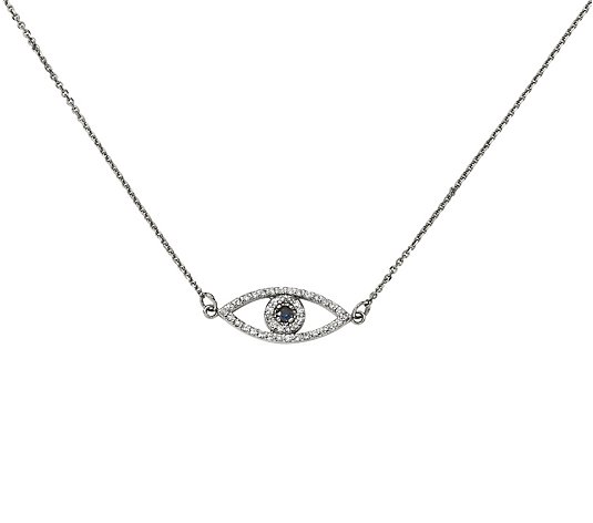 Dainty Designs 14K 1/7 cttw Diamond Evil Eye Necklace