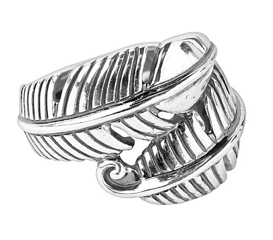 American West Sterling Earth Spirit Feather Bypass Ring