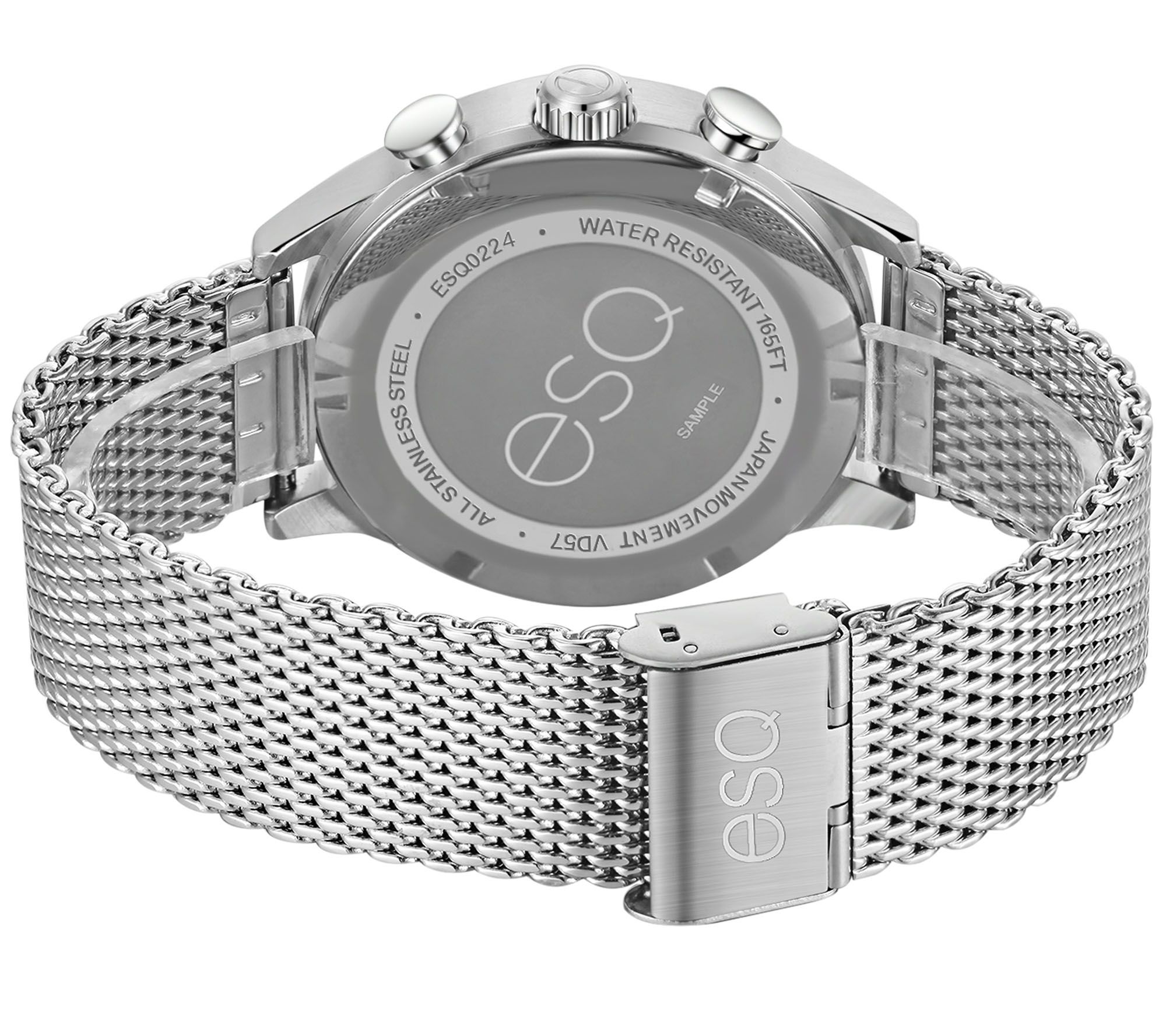 ESQ Men's Stainless Steel Chronograph Watch, Mesh Bracelet