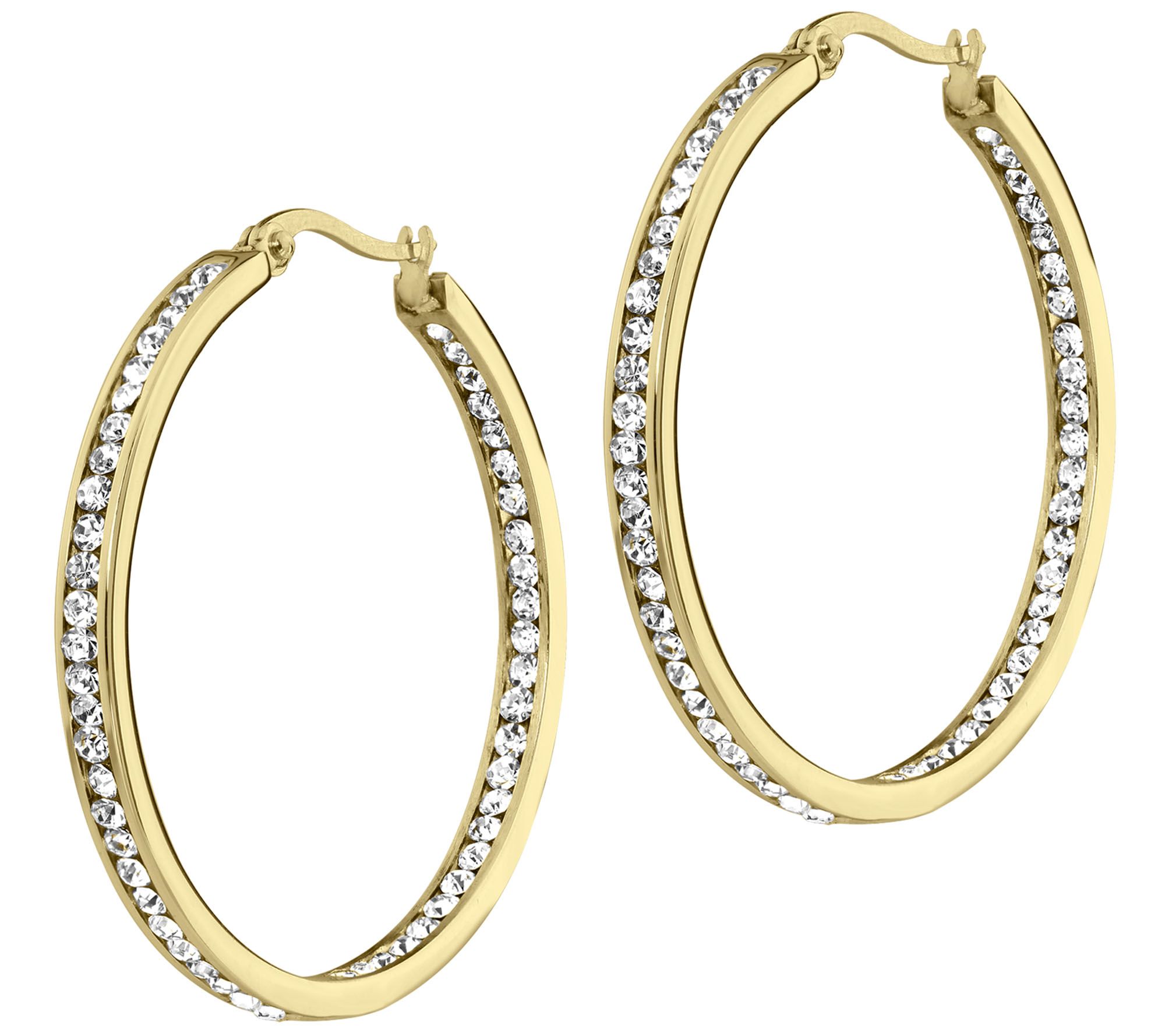Steel by Design 1-1/2" Inside Out Hoop Earrings