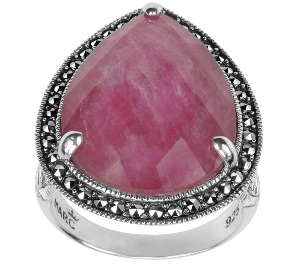 Suspicion Sterling Silver Marcasite & Ruby Doublet Ring - QVC.com