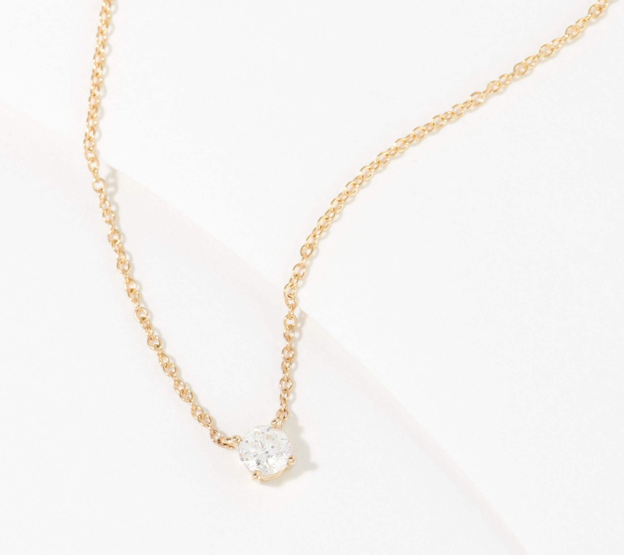 Affinity Diamonds Round Solitaire 14K Gold Necklace