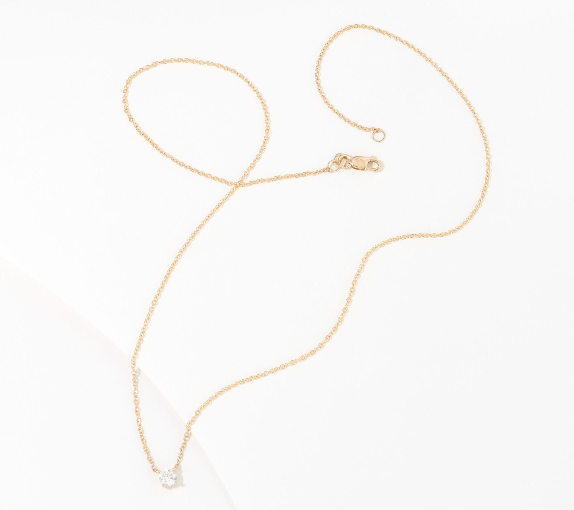 Affinity Diamonds Round Solitaire 14K Gold Necklace