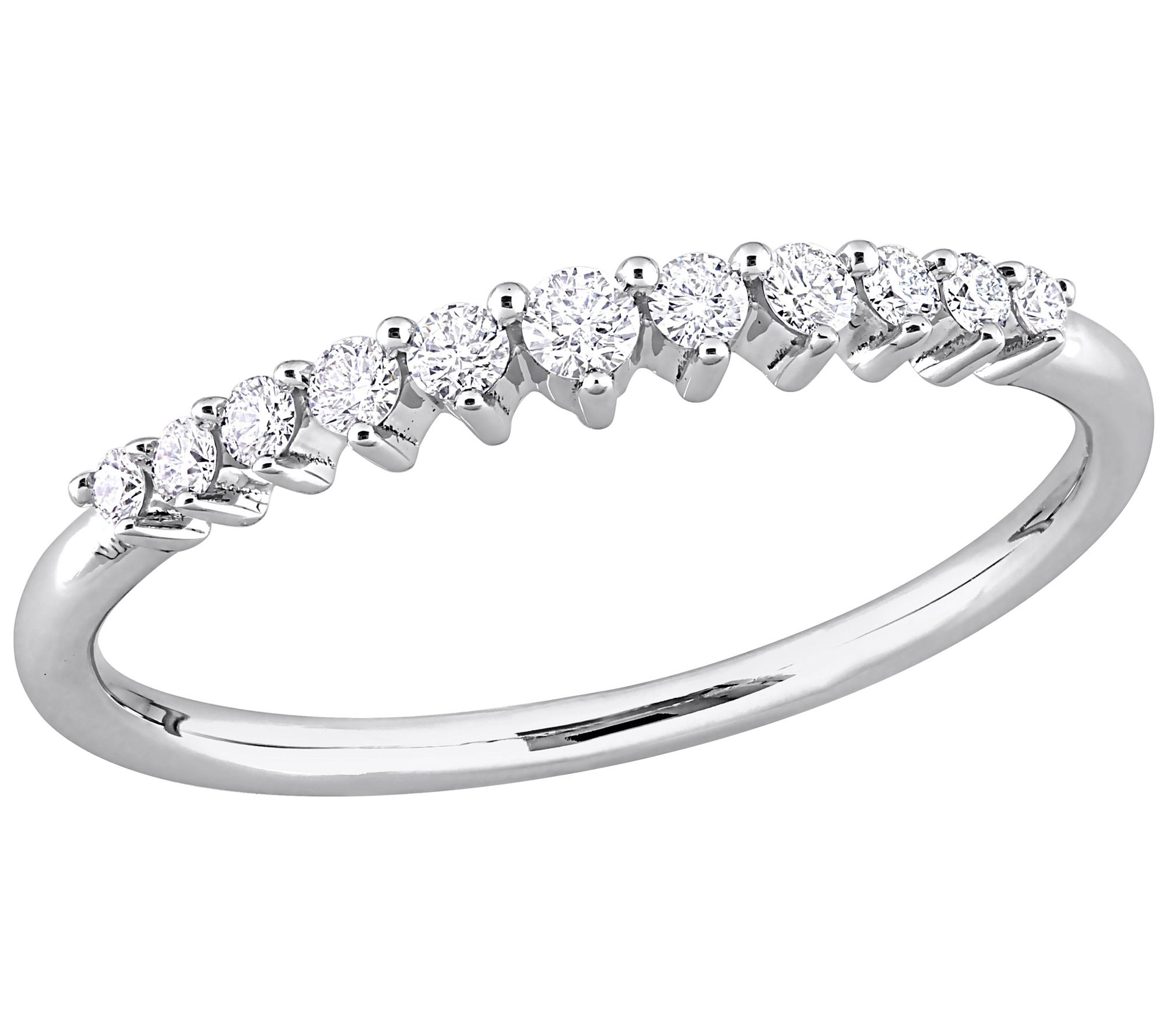 Affinity Diamonds Semi-Eternity Ring, 14K White Gold