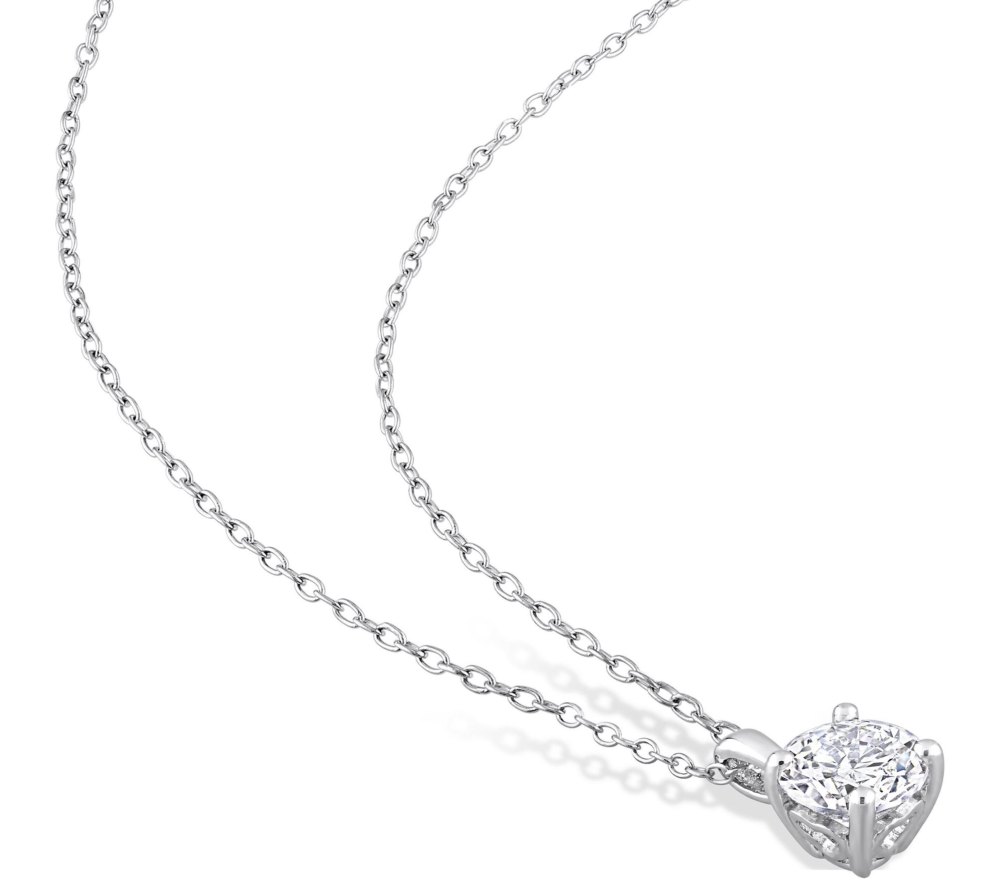 Sterling Silver Created White Sapphire Earring & Necklace Set