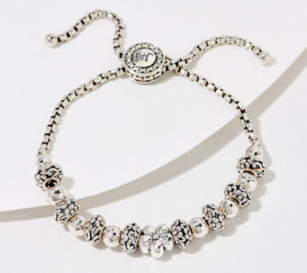 JAI Sterling Silver Symbols of Love Adjustable Bracelet - J404721