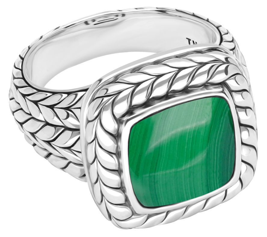 Tiffany Kay Herringbone Malachite Cushion Ring