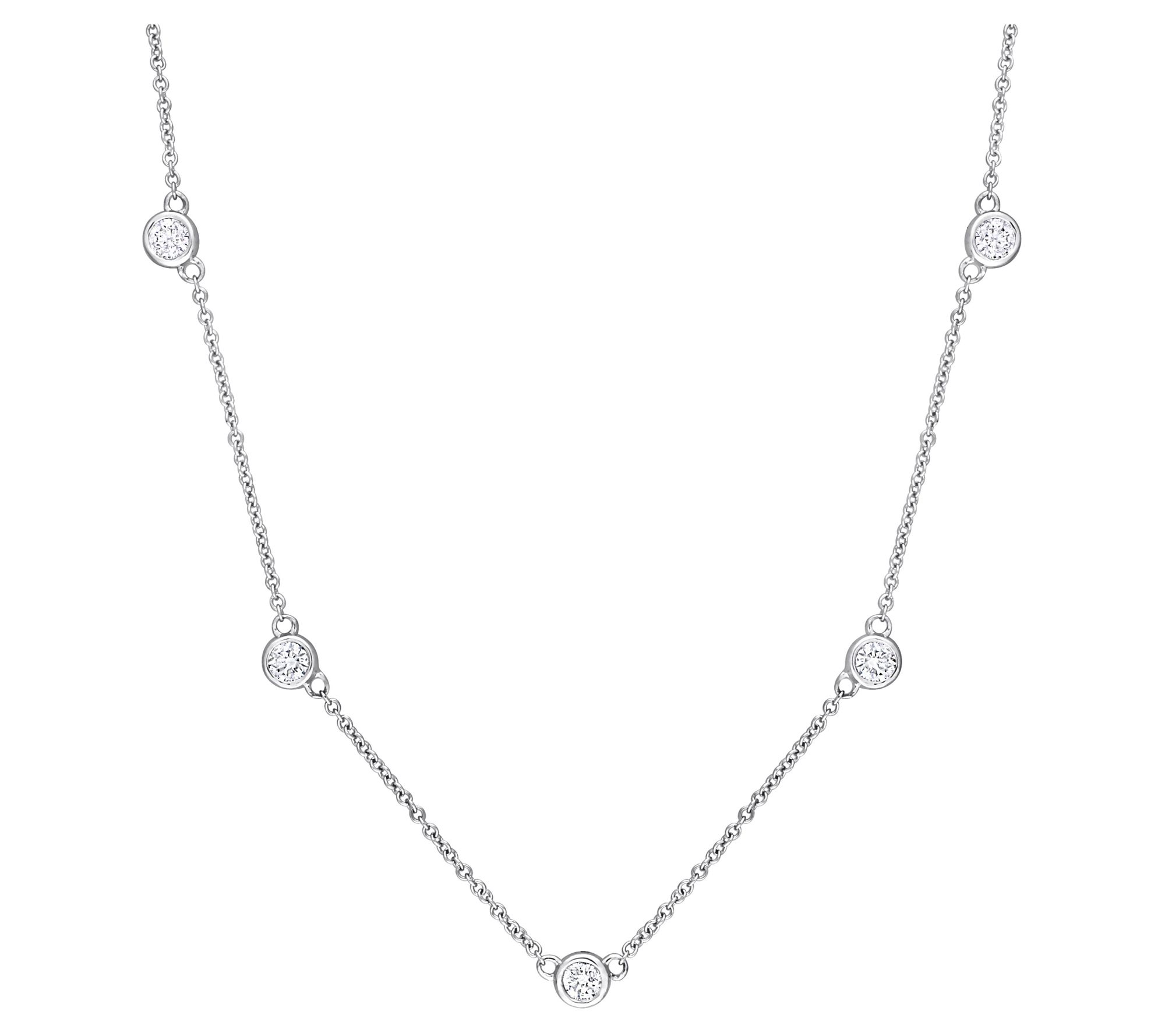 Affinity Diamonds 0.95 cttw Diamond Station Neclace, Platinum