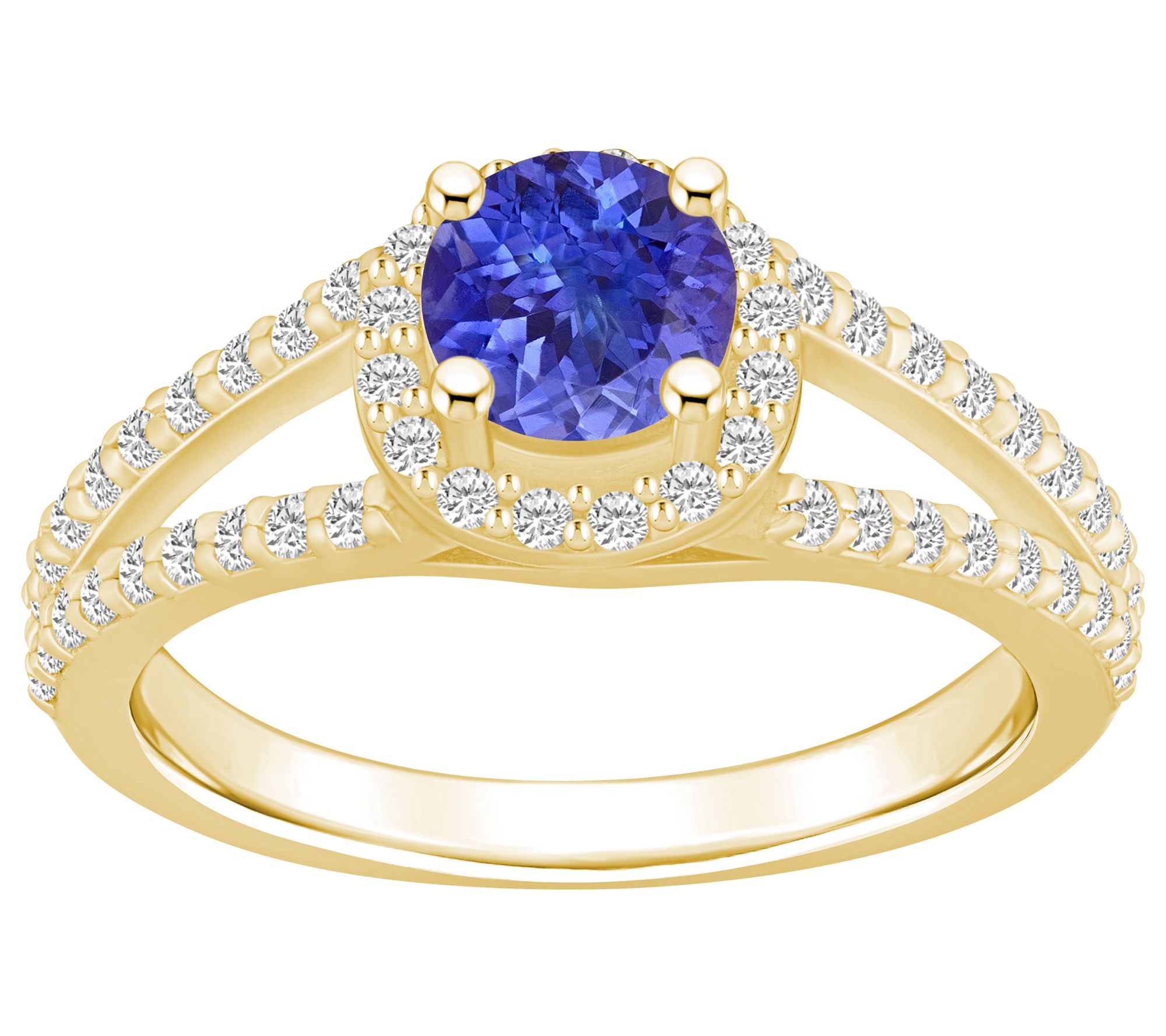 Affinity Gems Tanzanite & 0.45 cttw Diamond Rin, 14K Gold