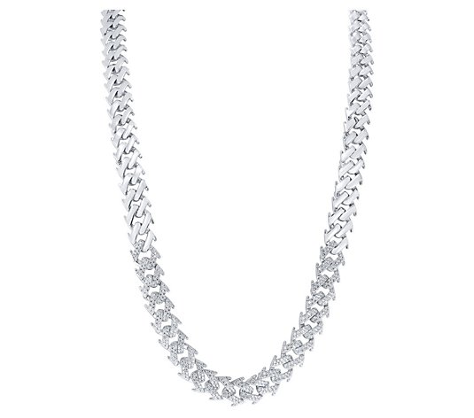 Men's 4.00 cttw Diamond Curb Link Chain Necklace, Sterling
