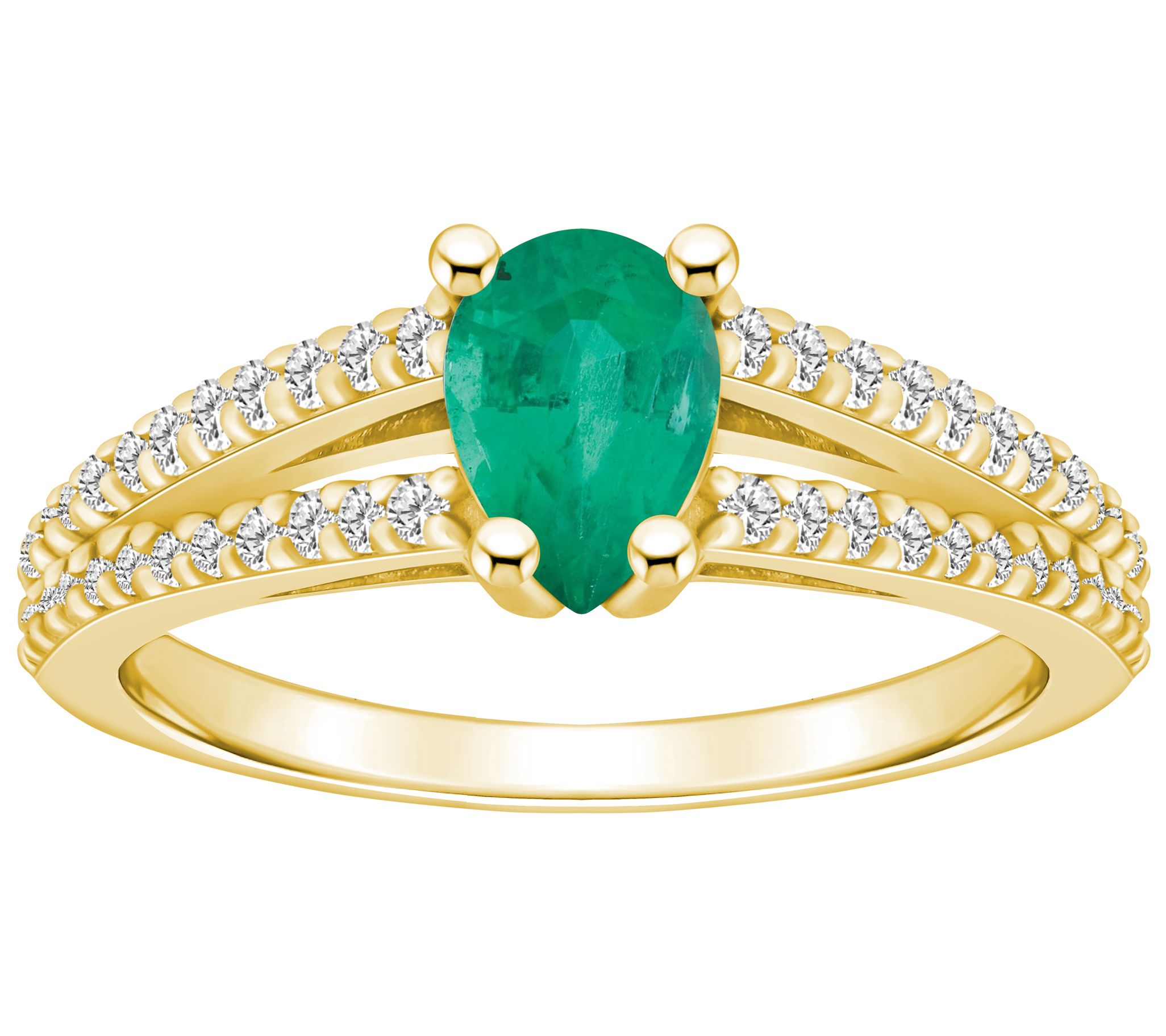 Affinity Gems Pear Shaped Gemstone & Diamond Ring, 14K Gold