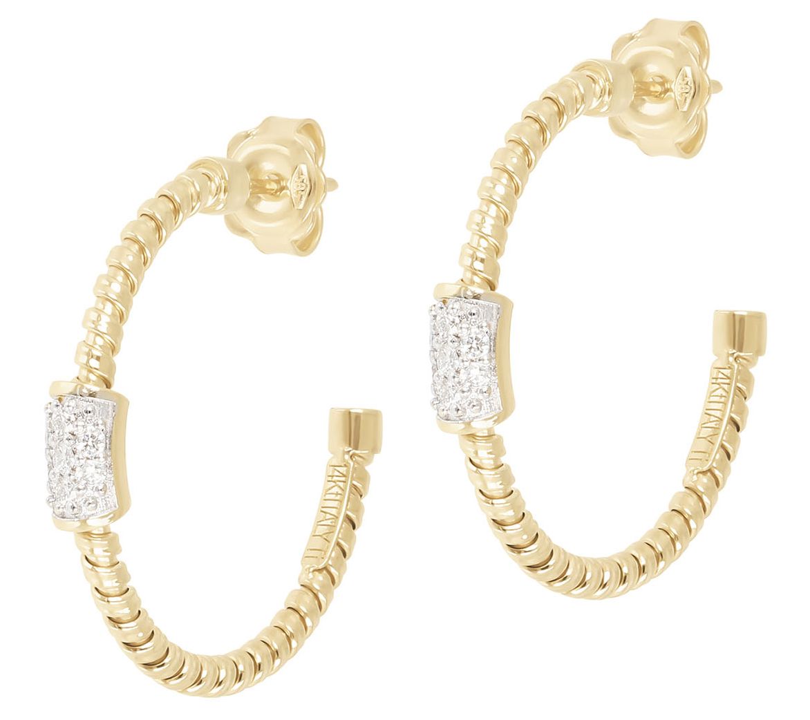 Alberto Milani Diamond Accent Tubogas Hoop Earrings, 14K Gold