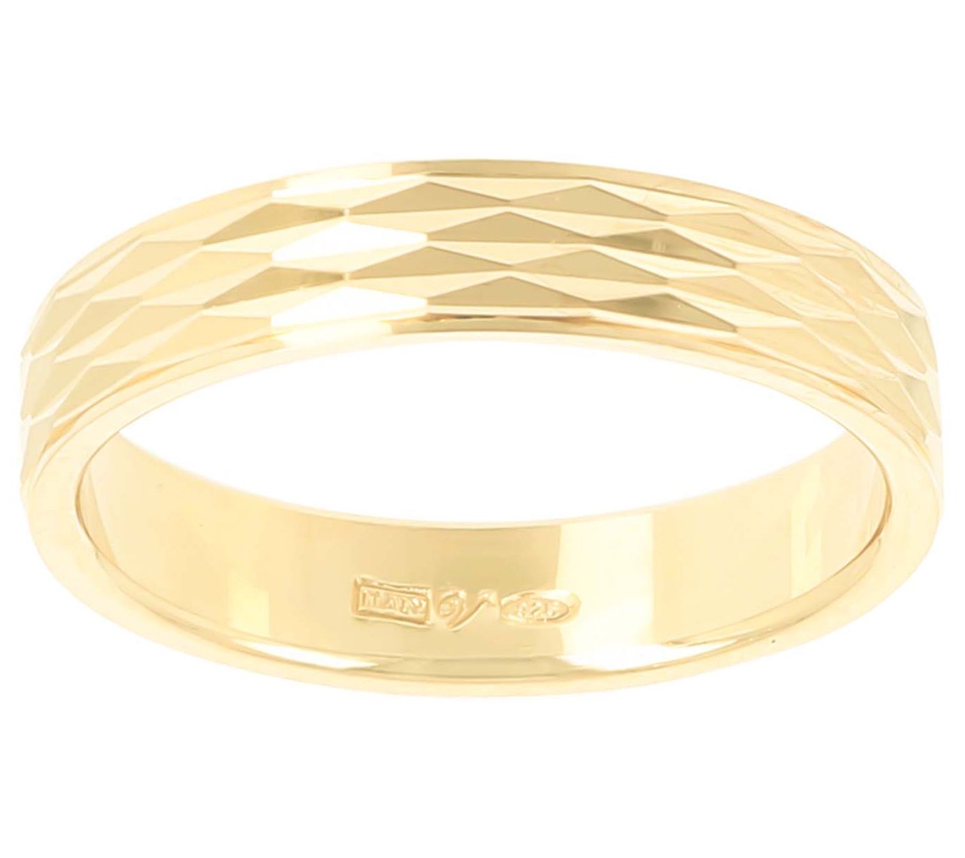 Veronese 18K Gold Plated Diamond Cut Band Ring