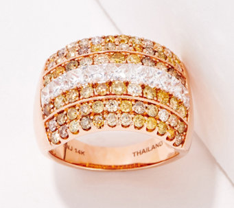 Affinity Diamonds 3cttw Princess & Round-Cut Ring, 14K Gold