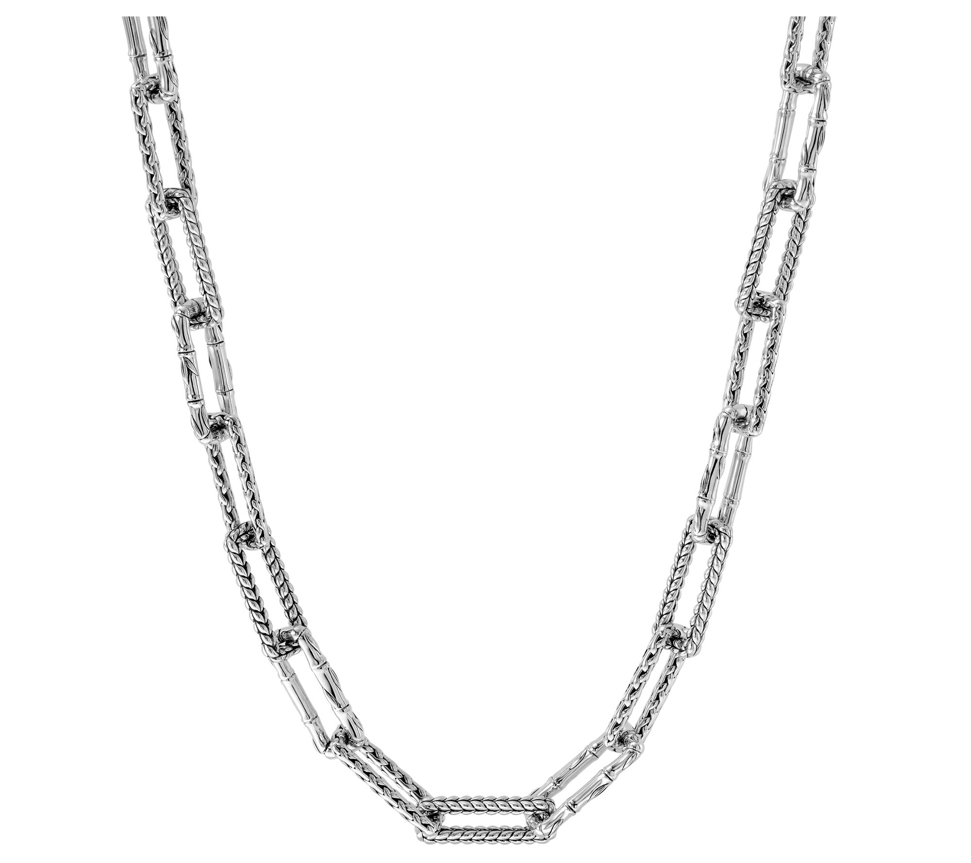 JAI Sterling Silver Global Textures Paperclip Necklace, 34.0g - QVC.com