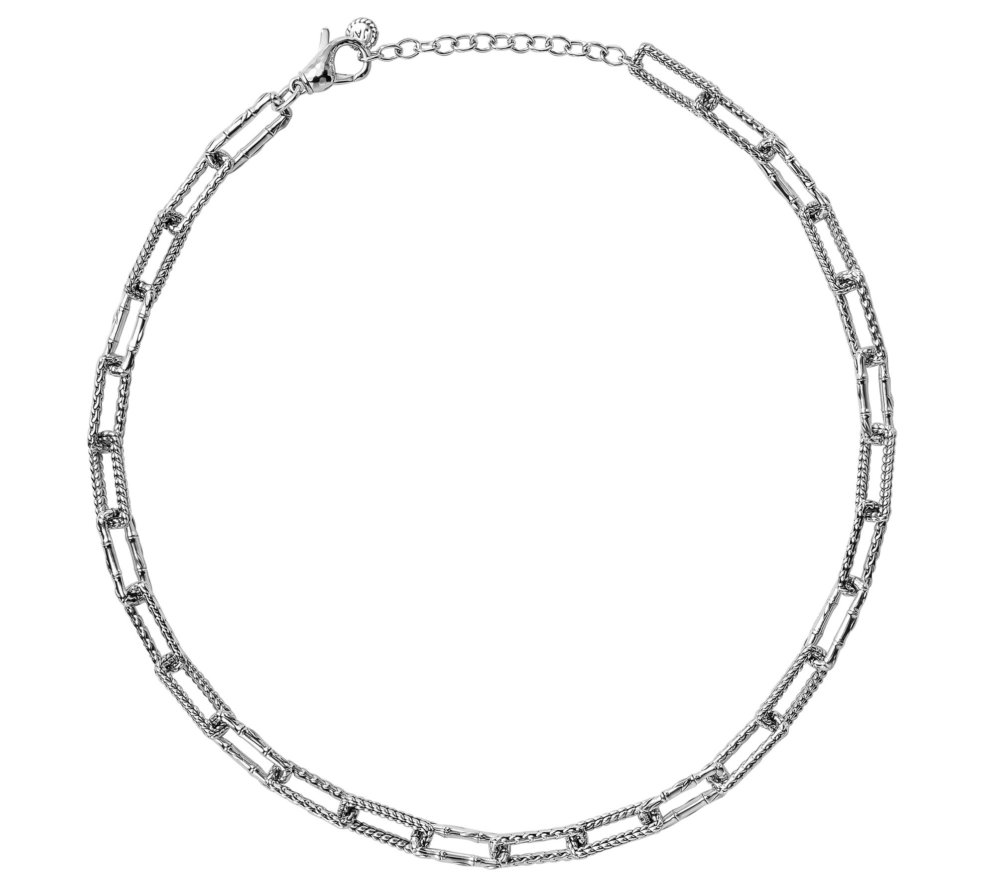 JAI Sterling Silver Global Textures Paperclip Necklace, 34.0g - QVC.com