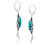 American West Sterling Oval Gemstone Squash Blossom Earrings, 2 of 3