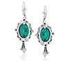 American West Sterling Oval Gemstone Squash Blossom Earrings, 3 of 3