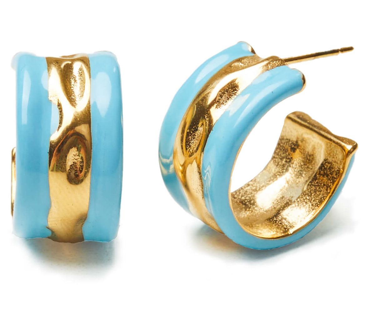 Violet & Brooks Millie Stripe Enamel Hoop Earri ngs