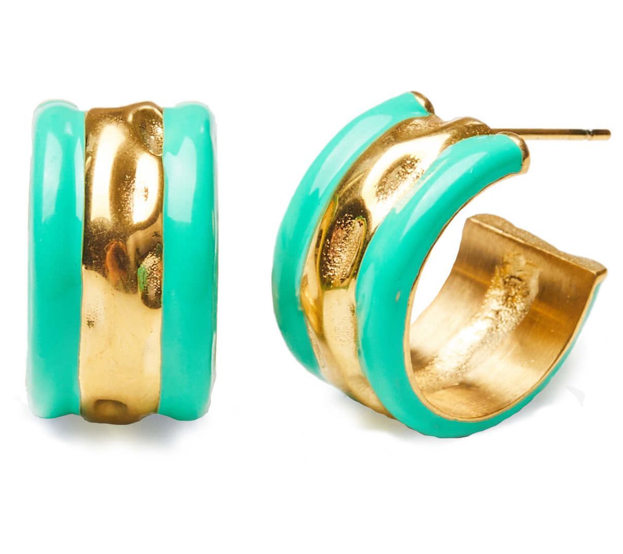 Violet & Brooks Millie Stripe Enamel Hoop Earri ngs