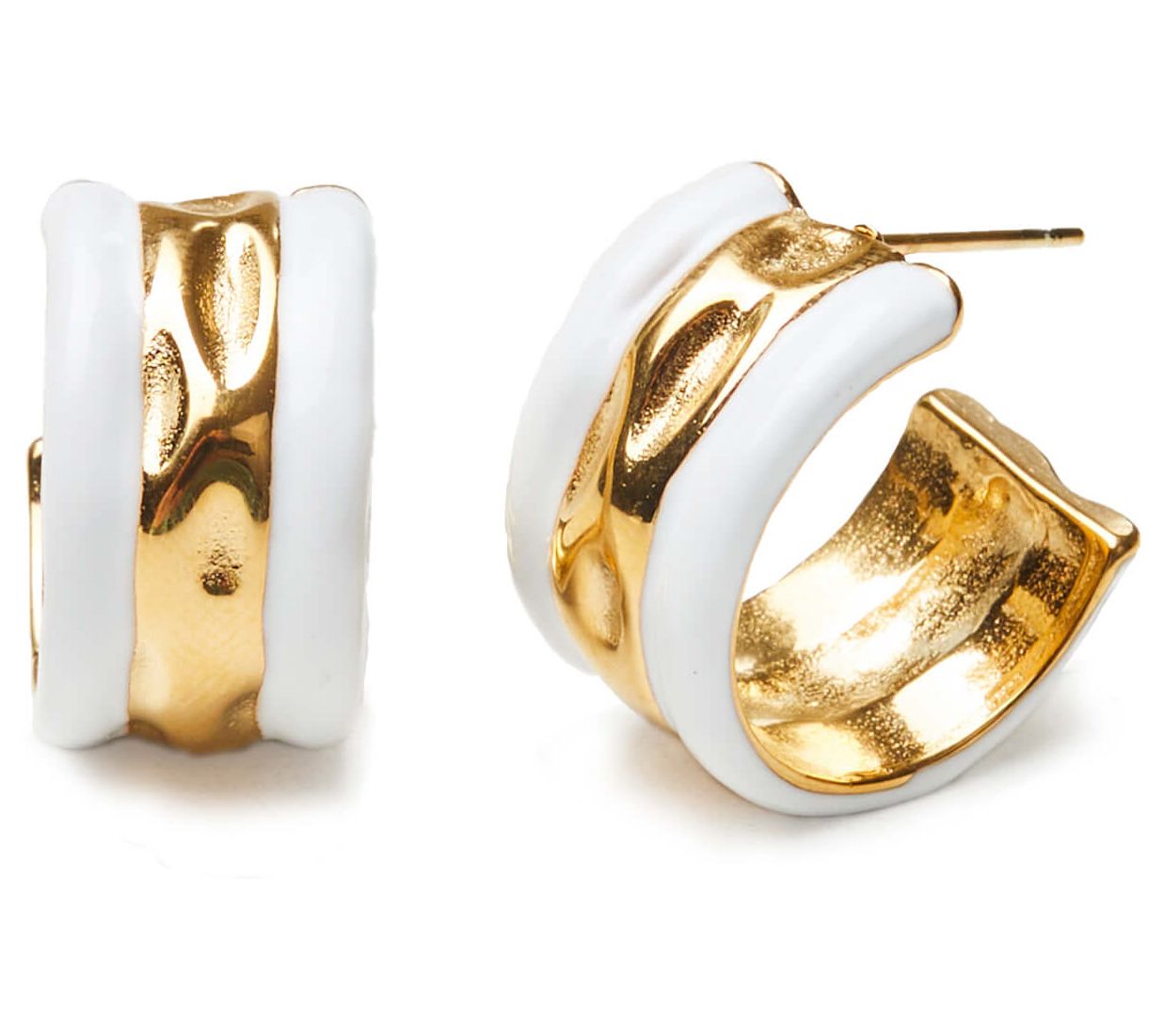 Violet & Brooks Millie Stripe Enamel Hoop Earri ngs