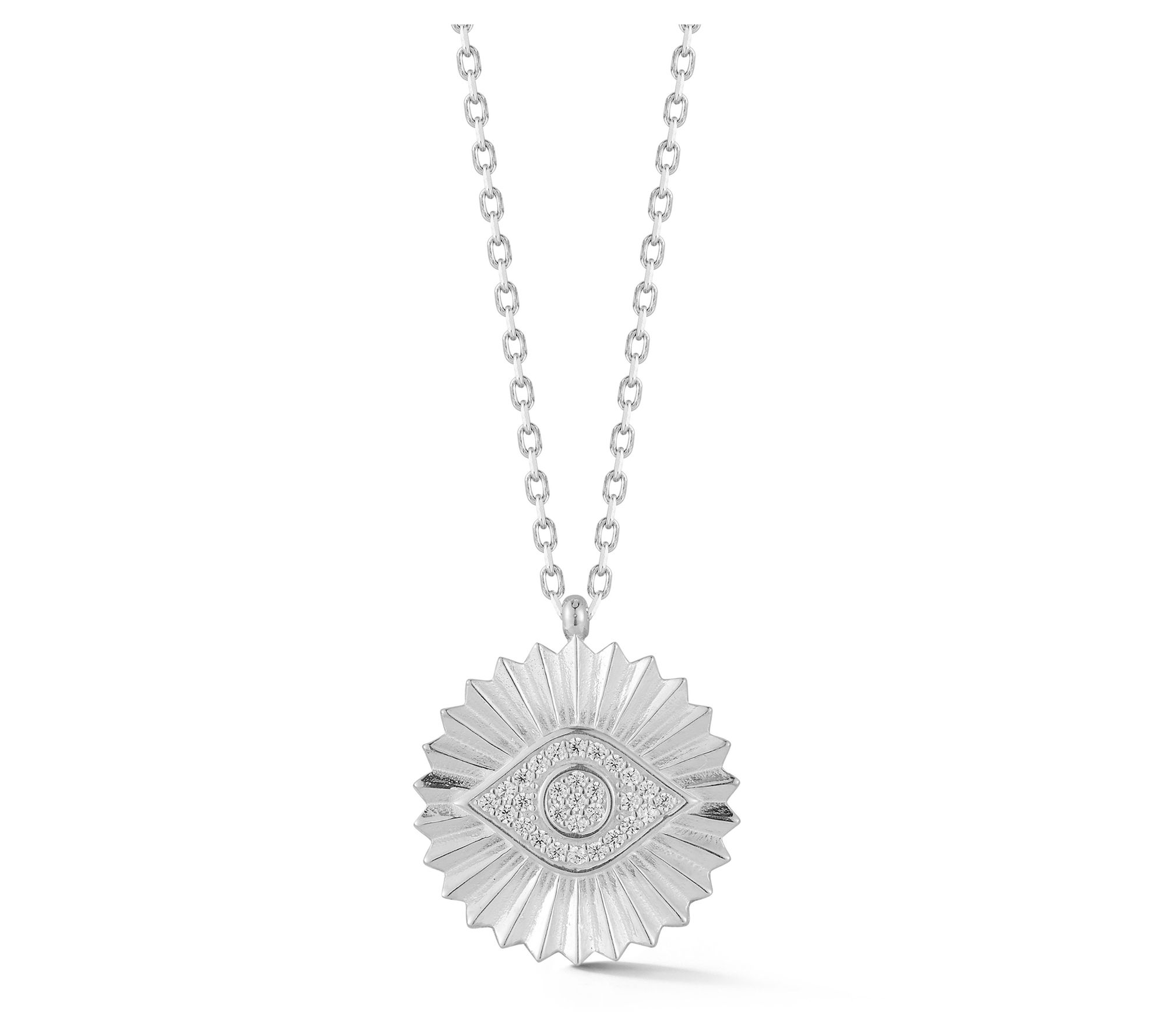 Sterlina Silver Vintage Evil E ye Pendant w/ C hain, Sterling