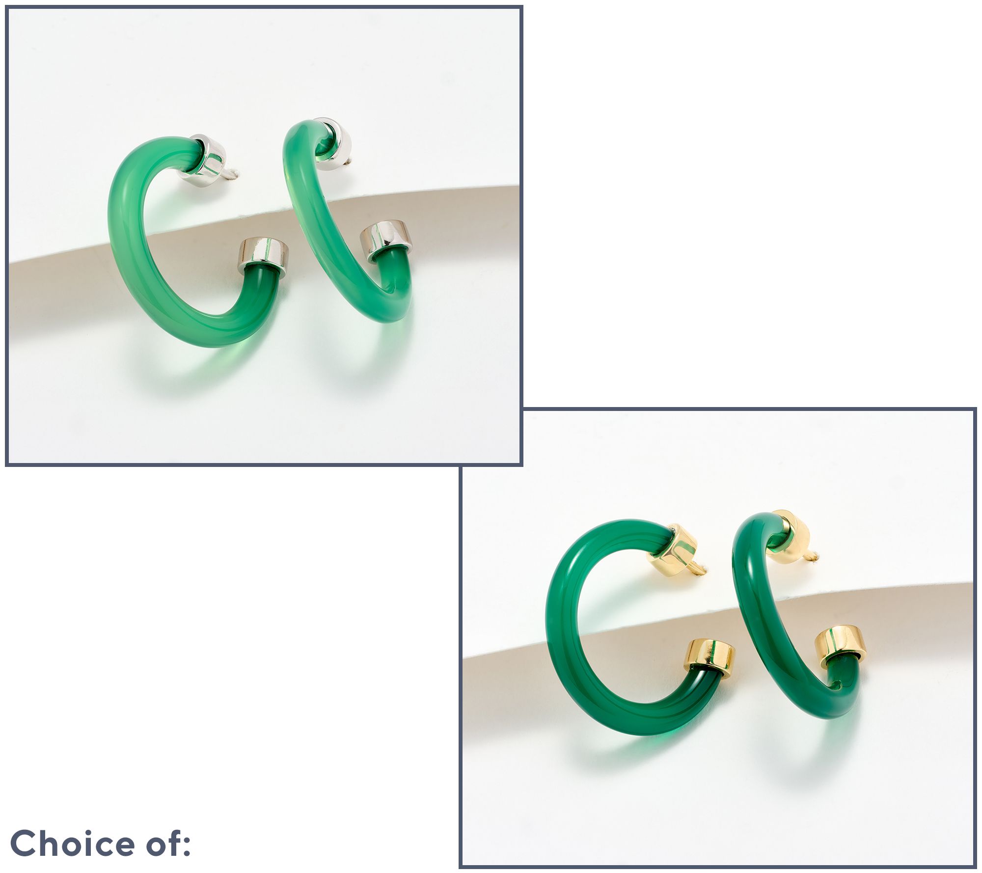 Affinity Gems Carved Opaque Gemstone 3/4" Hoop Earrings, Sterling Silver
