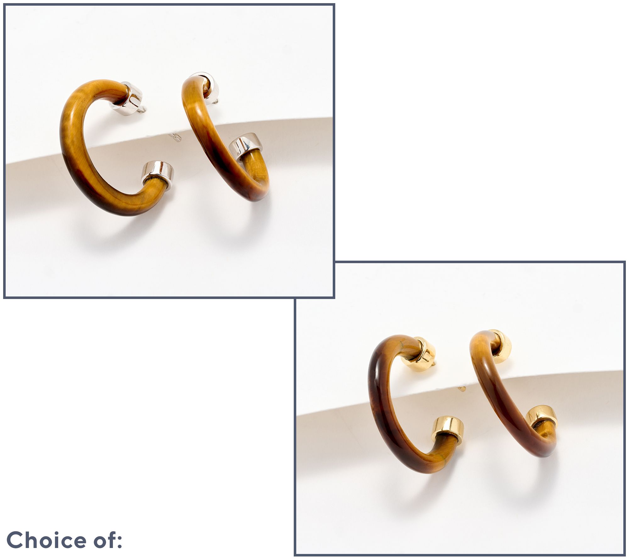 Affinity Gems Carved Opaque Gemstone 3/4" Hoop Earrings, Sterling Silver