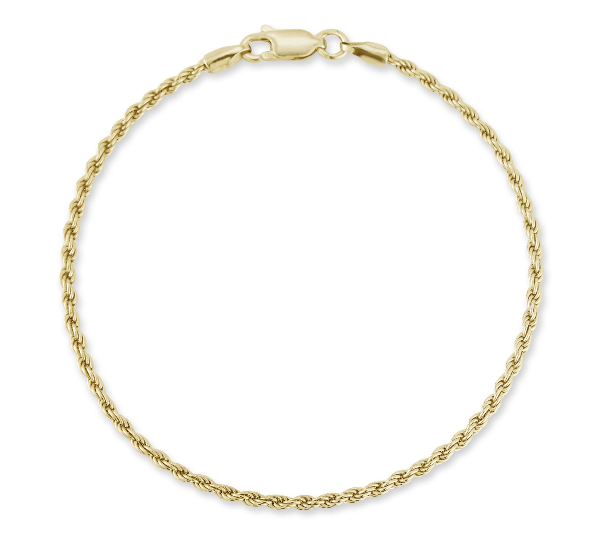 Italian Gold Rope Chain Bracelet, 14K