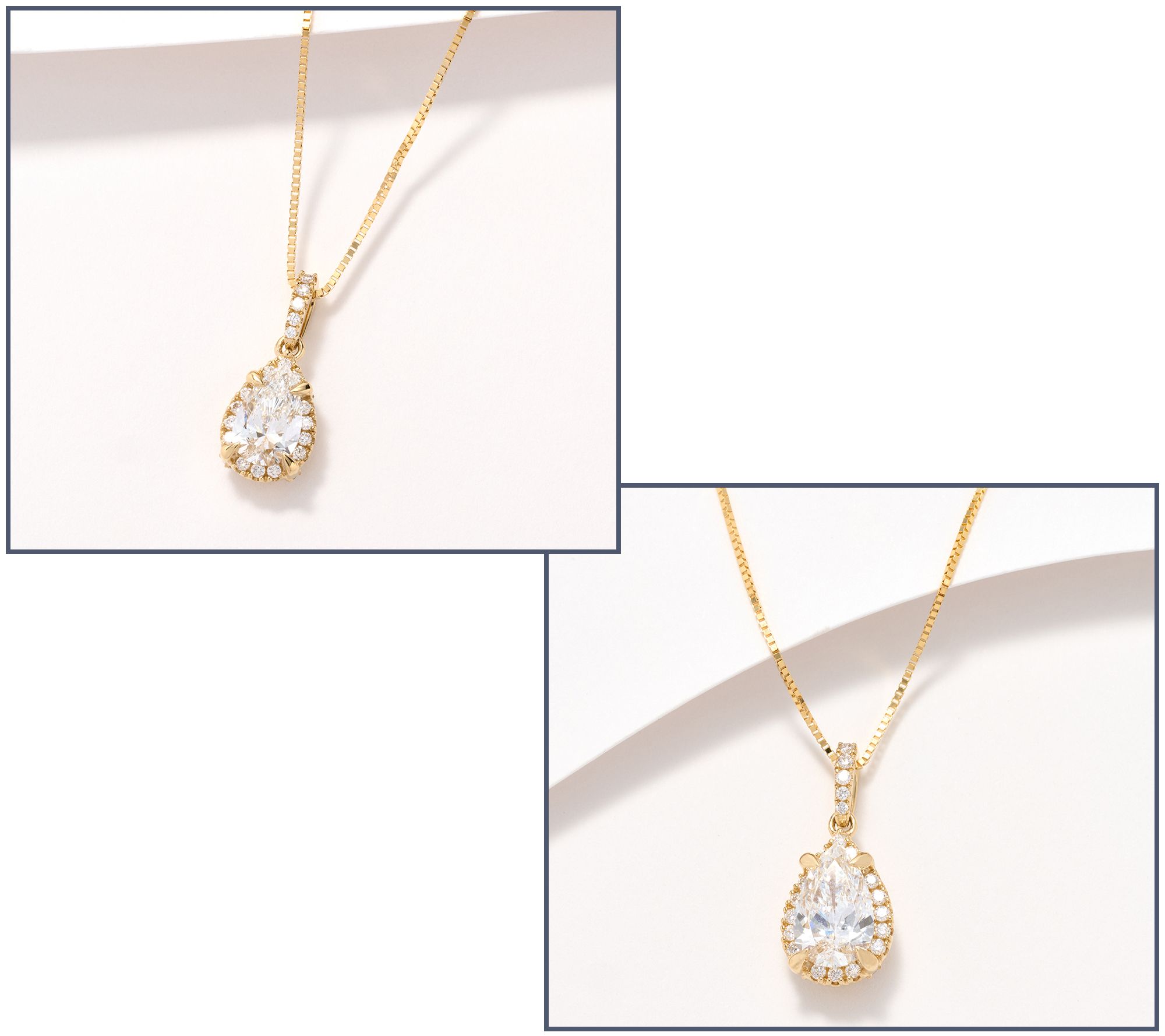 Fire Light Lab Grown Diamond Shadow Halo Necklace, 14K