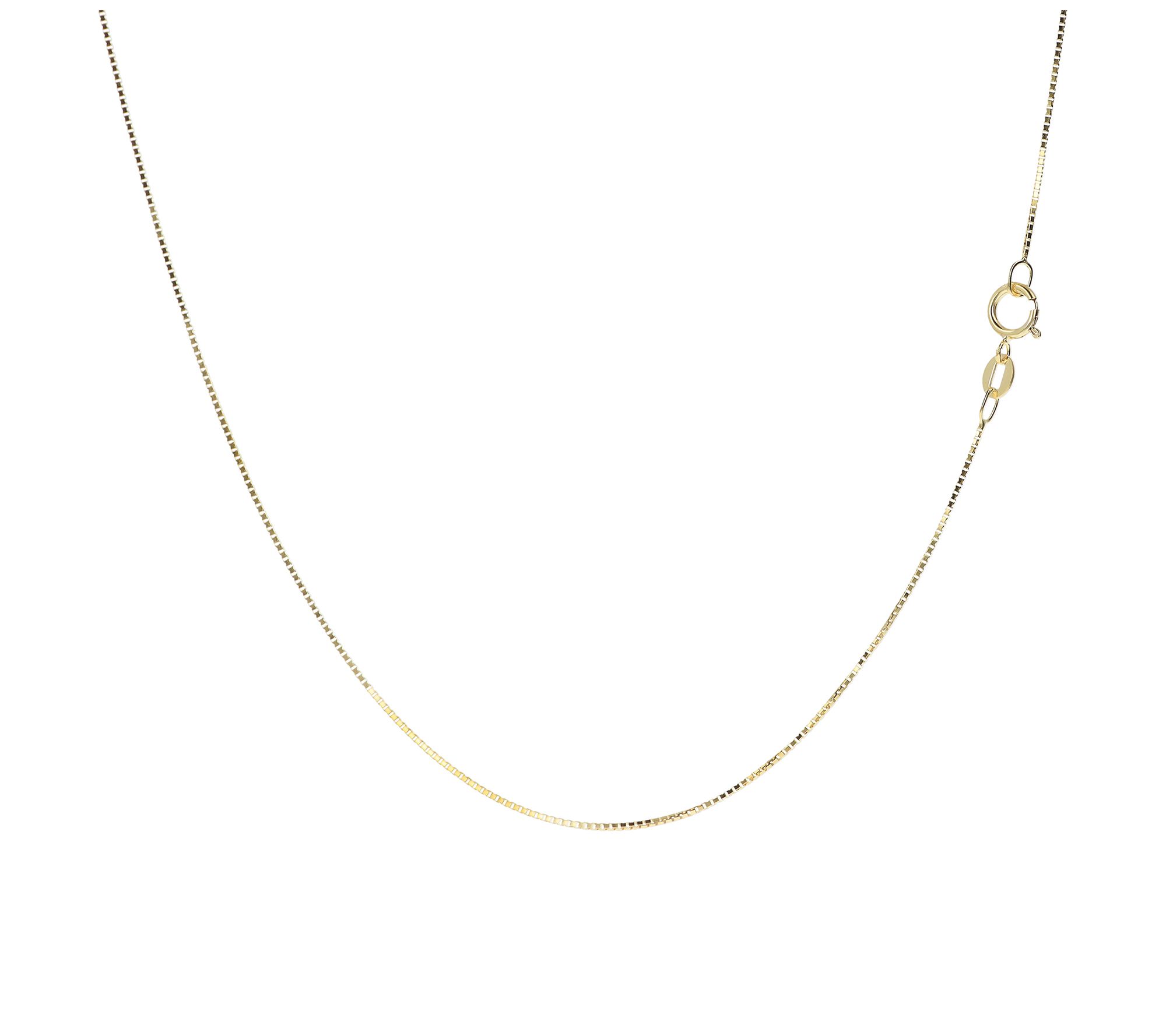 Italian Gold 16" Box Chain Link Necklace, 10K