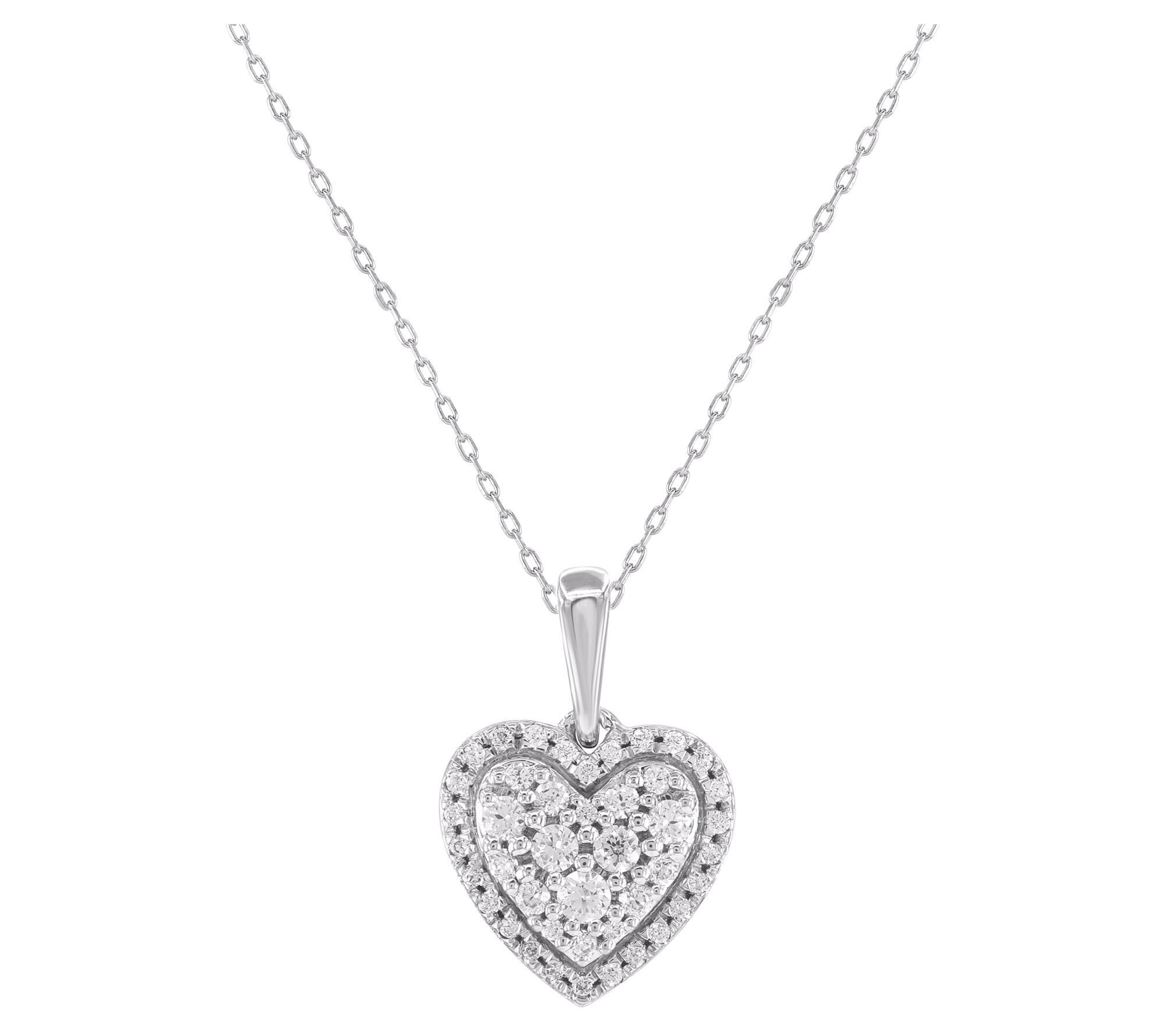 Affinity Diamonds 0.25 cttw Heart Pendant w/ Chain, Sterling