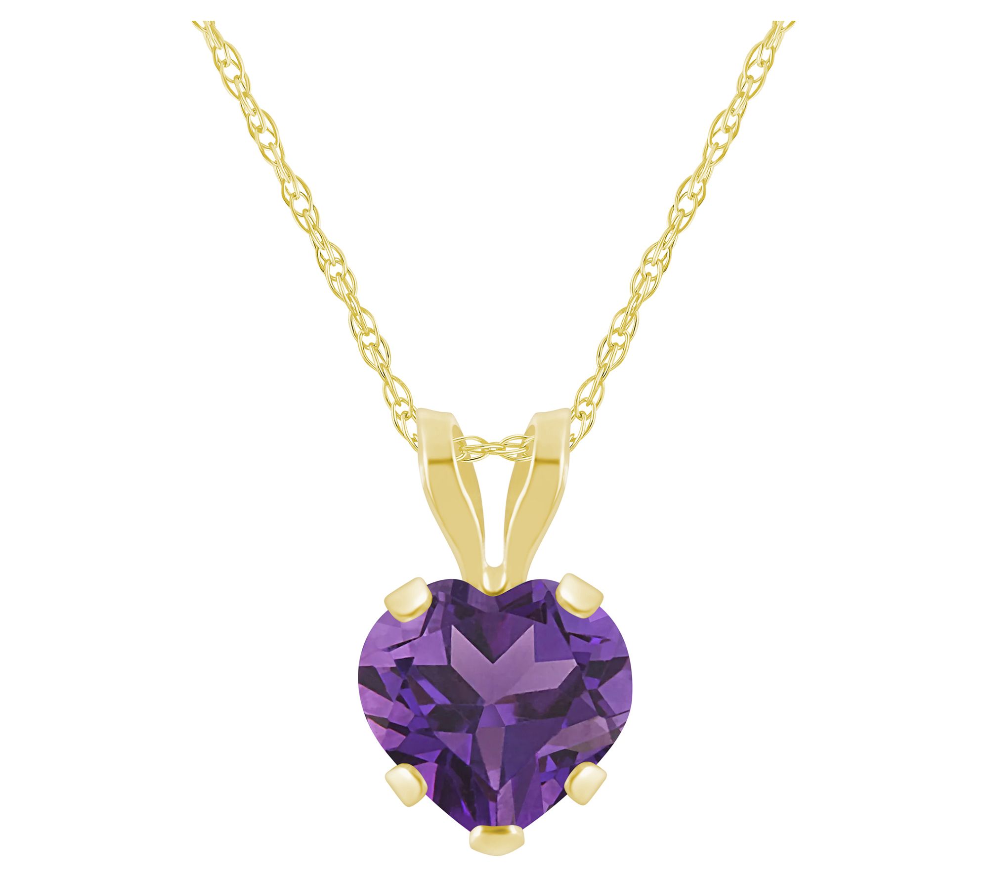 Affinity Gems Heart Gemstone Pendant w/ Chain,10K Gold
