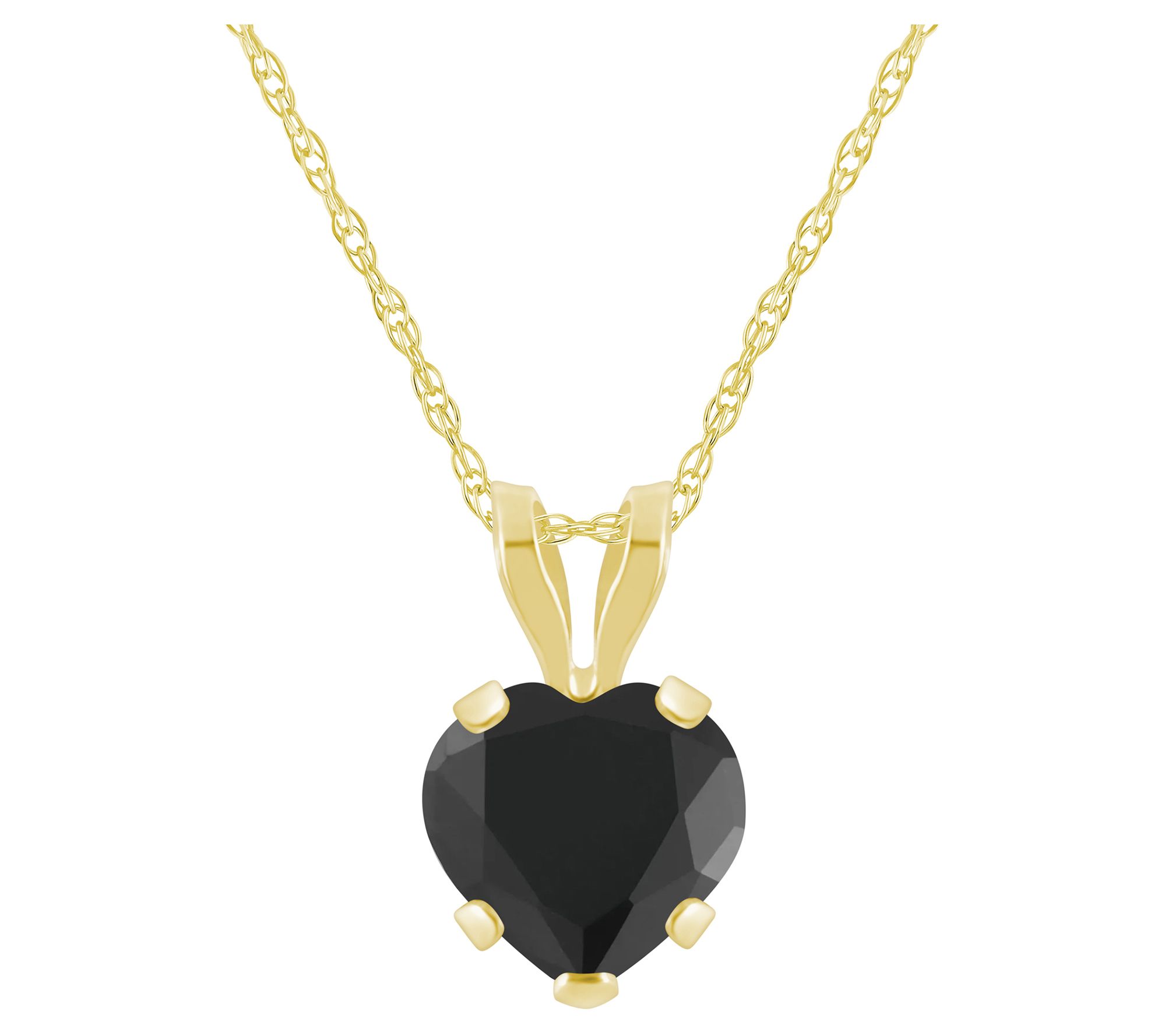Affinity Gems Heart Gemstone Pendant w/ Chain,10K Gold