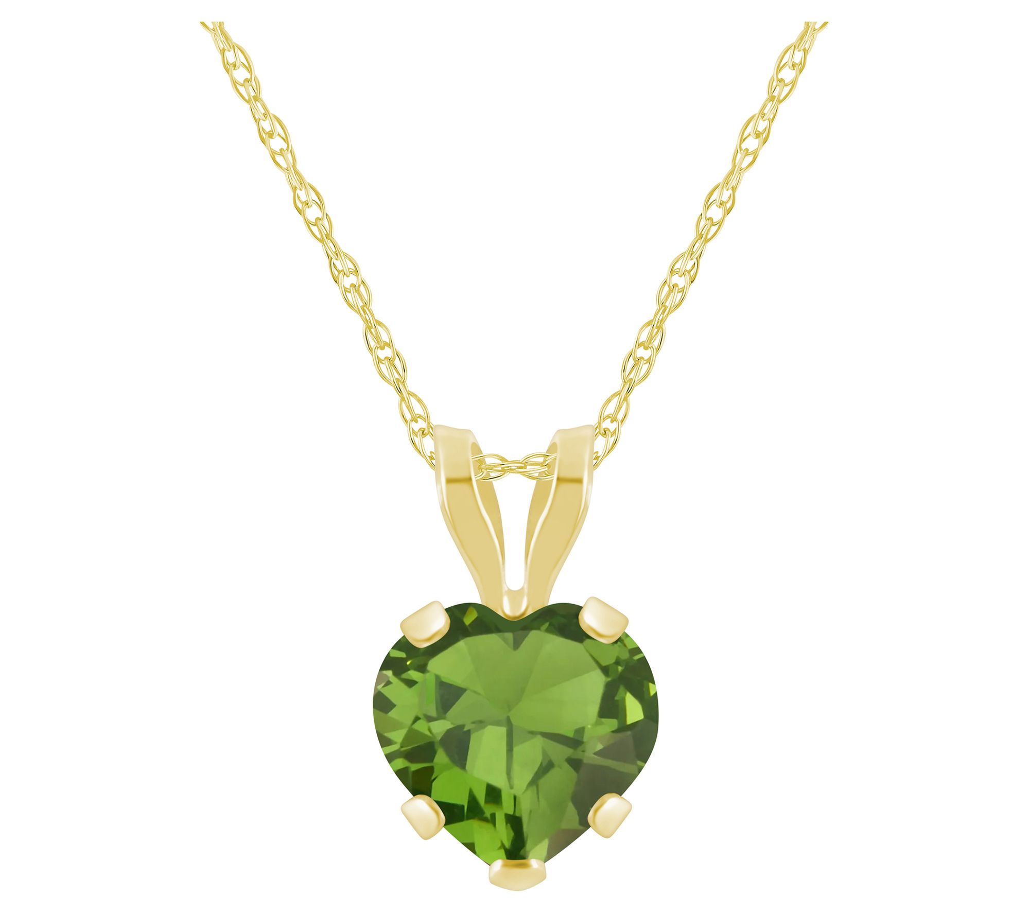 Affinity Gems Heart Gemstone Pendant w/ Chain,10K Gold